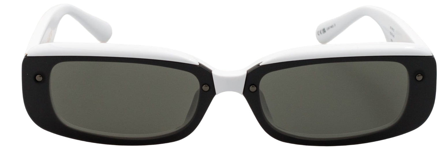 Color_LFL1591C2SUN - Flick Rectangle Sunglasses in White and Grey
