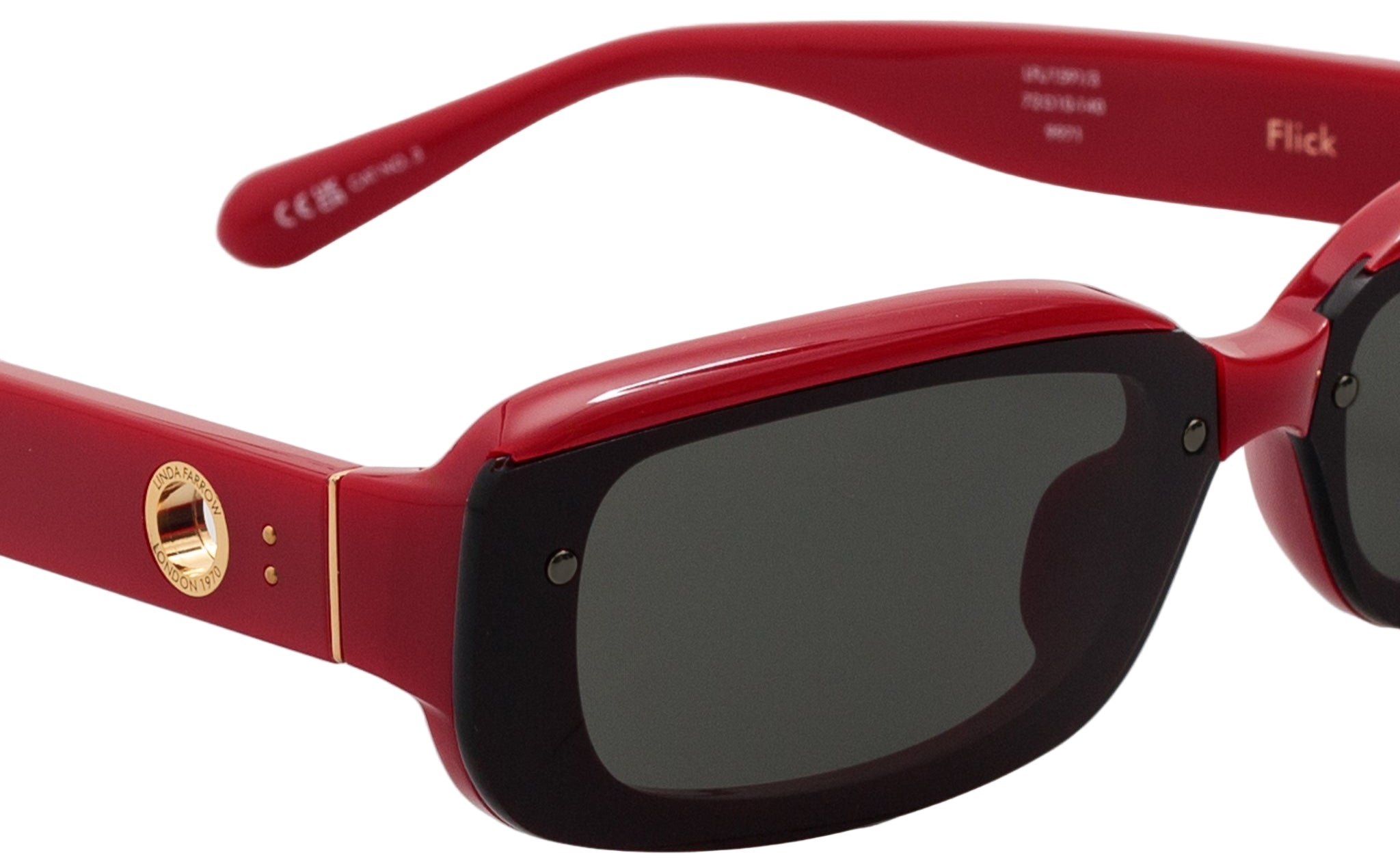 Color_LFL1591C3SUN - Flick Rectangle Sunglasses in Red and Grey