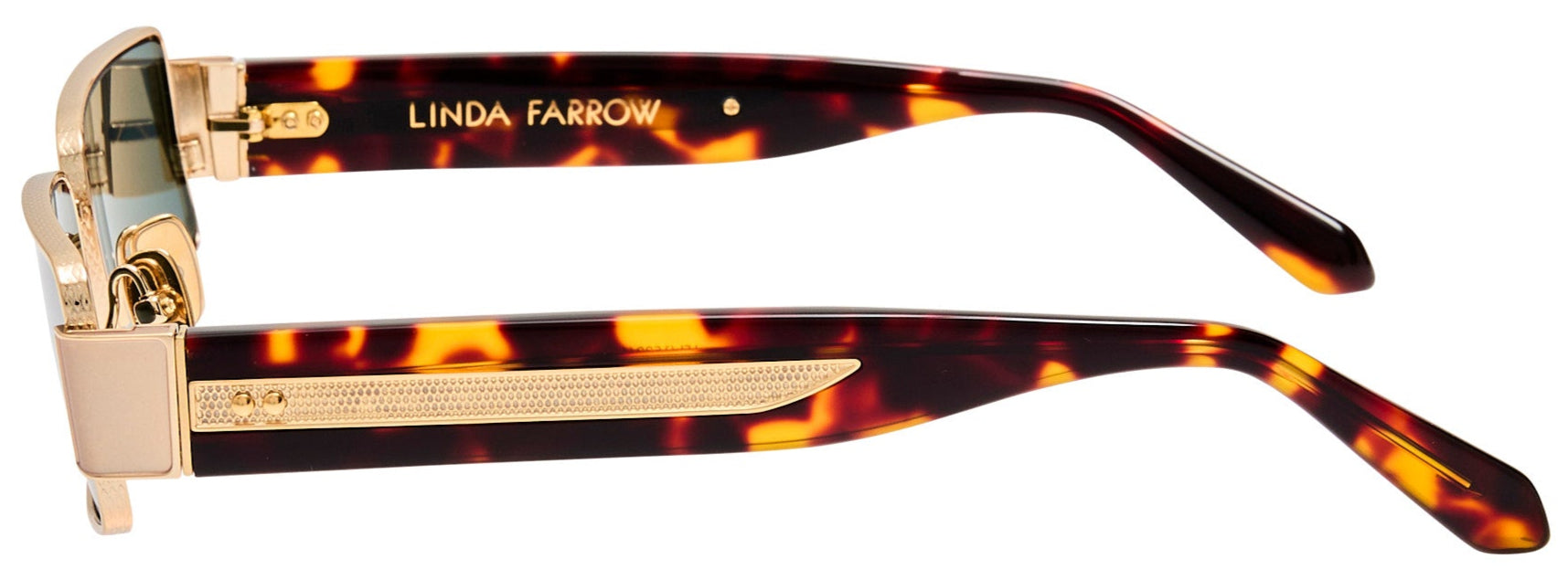 Color_LFL1532C4SUN - Kaia Rectangle Sunglasses in Yellow Gold and Deep Green