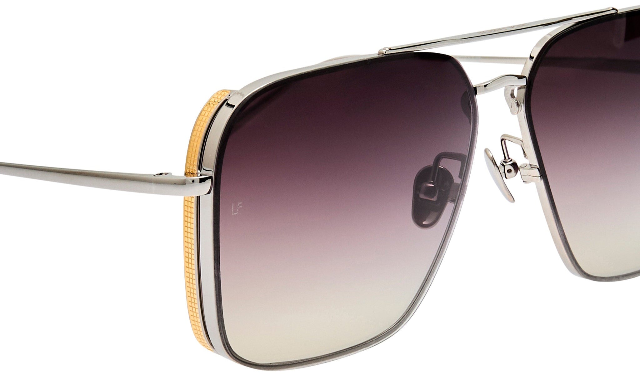 Color_LFL1122C2SUN - Asher Aviator Sunglasses in White Gold and Grey