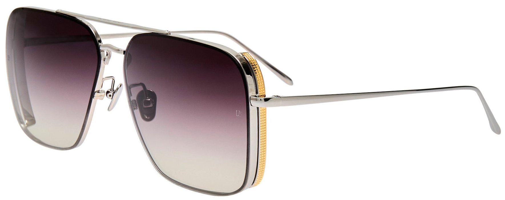 Color_LFL1122C2SUN - Asher Aviator Sunglasses in White Gold and Grey