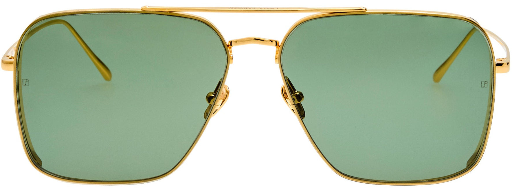 Color_LFL1122C1SUN - Asher Aviator Sunglasses in Yellow Gold and Green