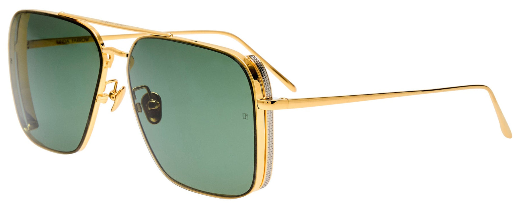 Color_LFL1122C1SUN - Asher Aviator Sunglasses in Yellow Gold and Green
