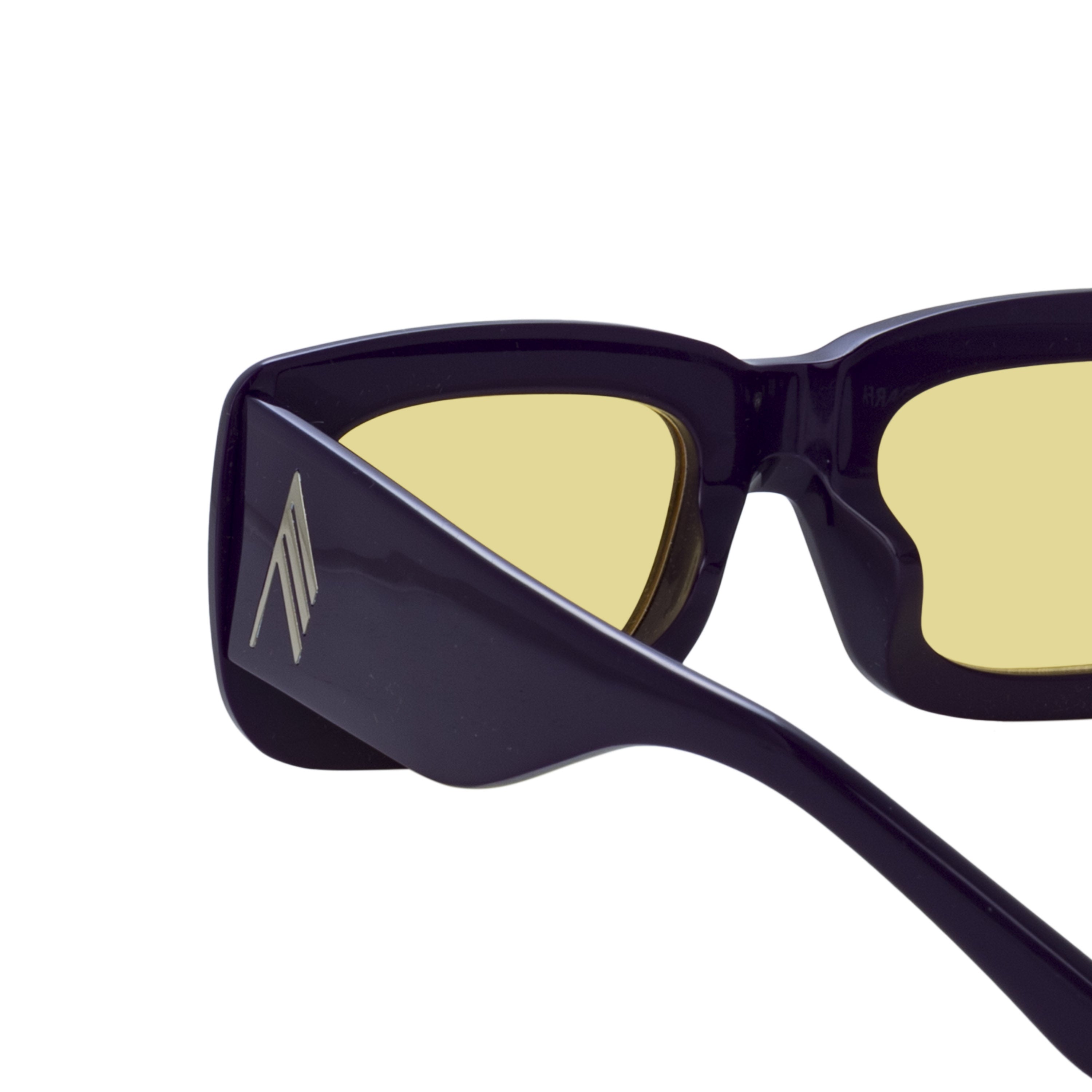 Color_ATTICO3C29SUN - The Attico Marfa Rectangular Sunglasses in Purple and Yellow