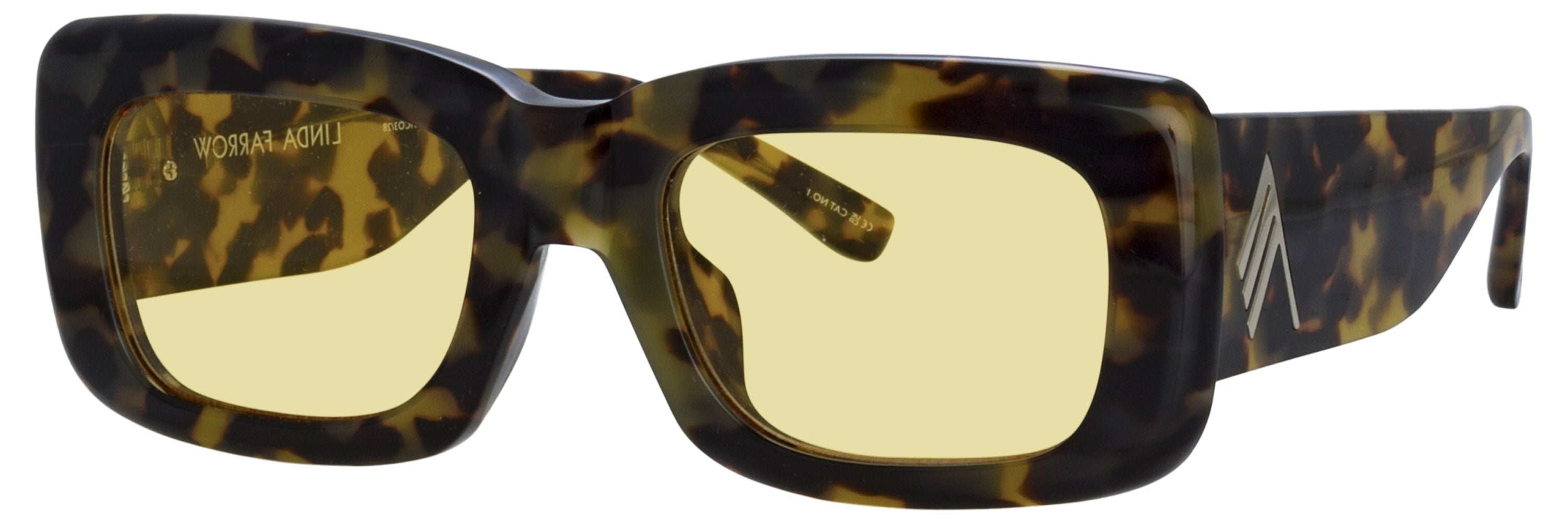 Color_ATTICO3C28SUN - The Attico Marfa Rectangular Tortoise Shell and Yellow