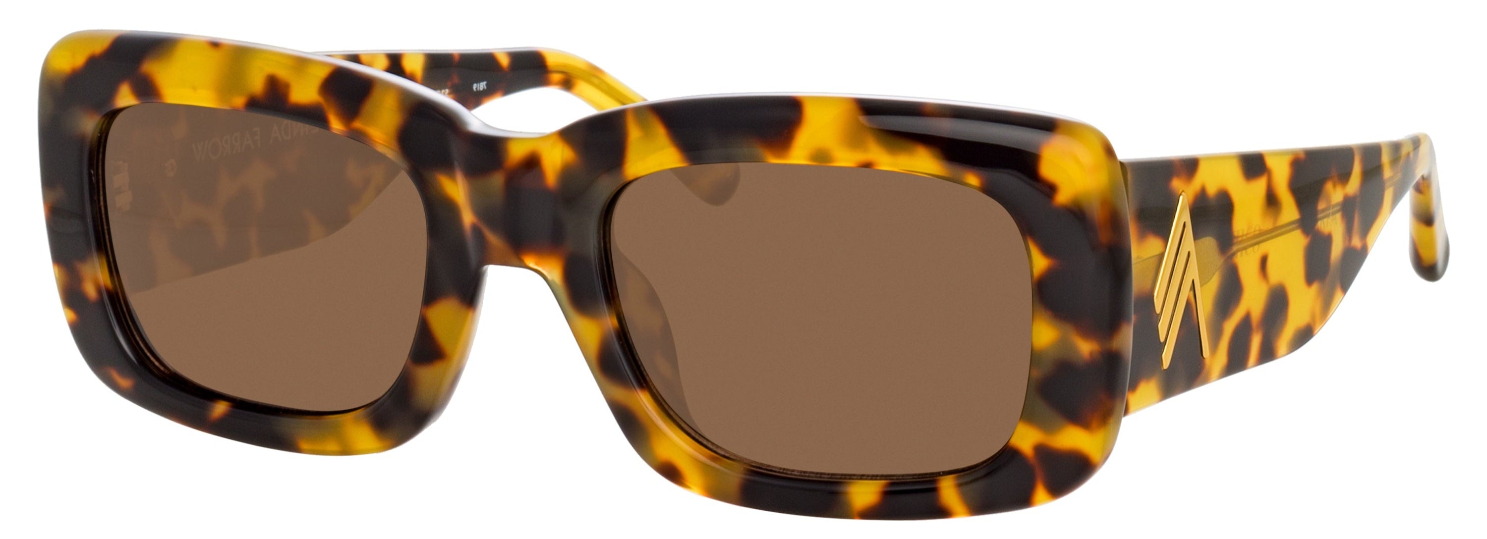 Color_ATTICO3C21SUN - The Attico Marfa Rectangular Sunglasses in Tortoiseshell and Brown
