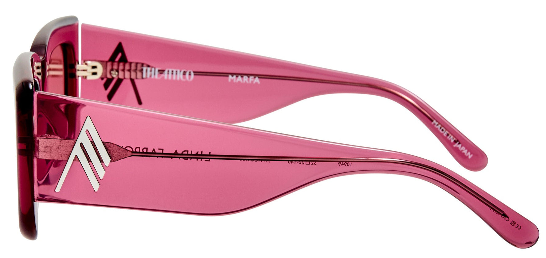 Color_ATTICO3C36SUN - The Attico Marfa Rectangular Sunglasses in Pink and Smoke