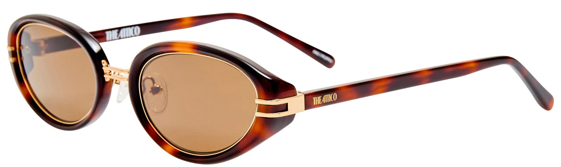 Color_ATTICO83C2SUN - The Attico Ambra Oval Sunglasses in Tortoise Shell and Yellow