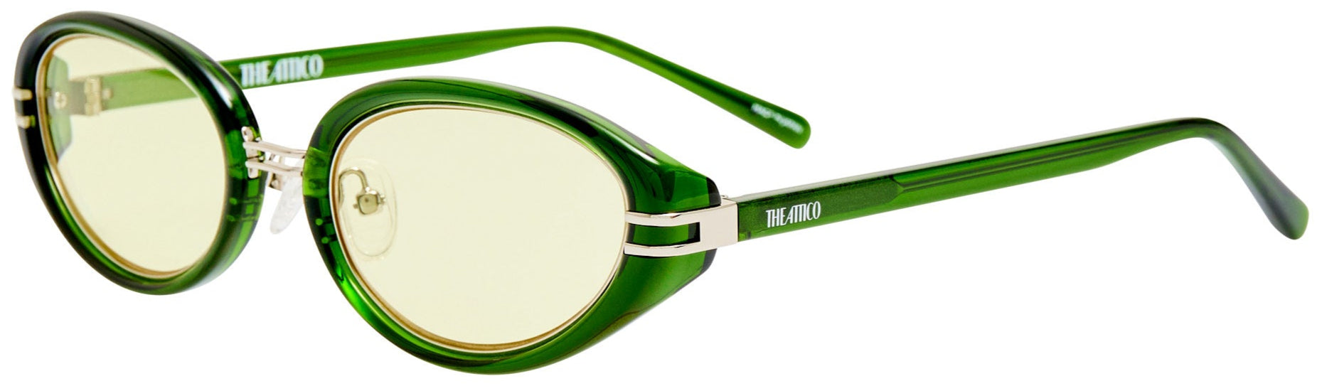 Color_ATTICO83C3SUN - The Attico Ambra Oval Sunglasses in Green and Yellow