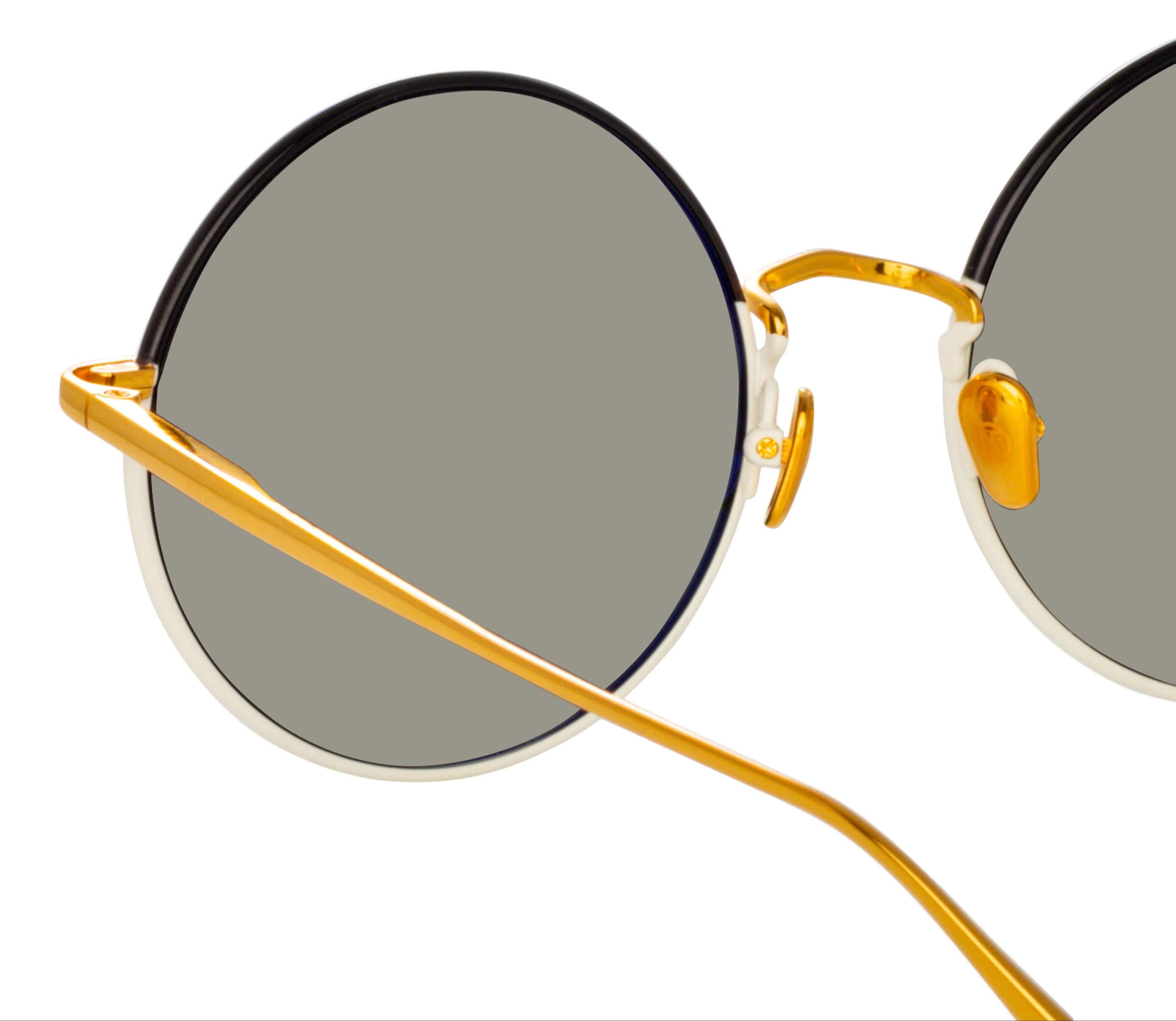 Color_LFL1333C7SUN - Bea Round Sunglasses in Yellow Gold and Black