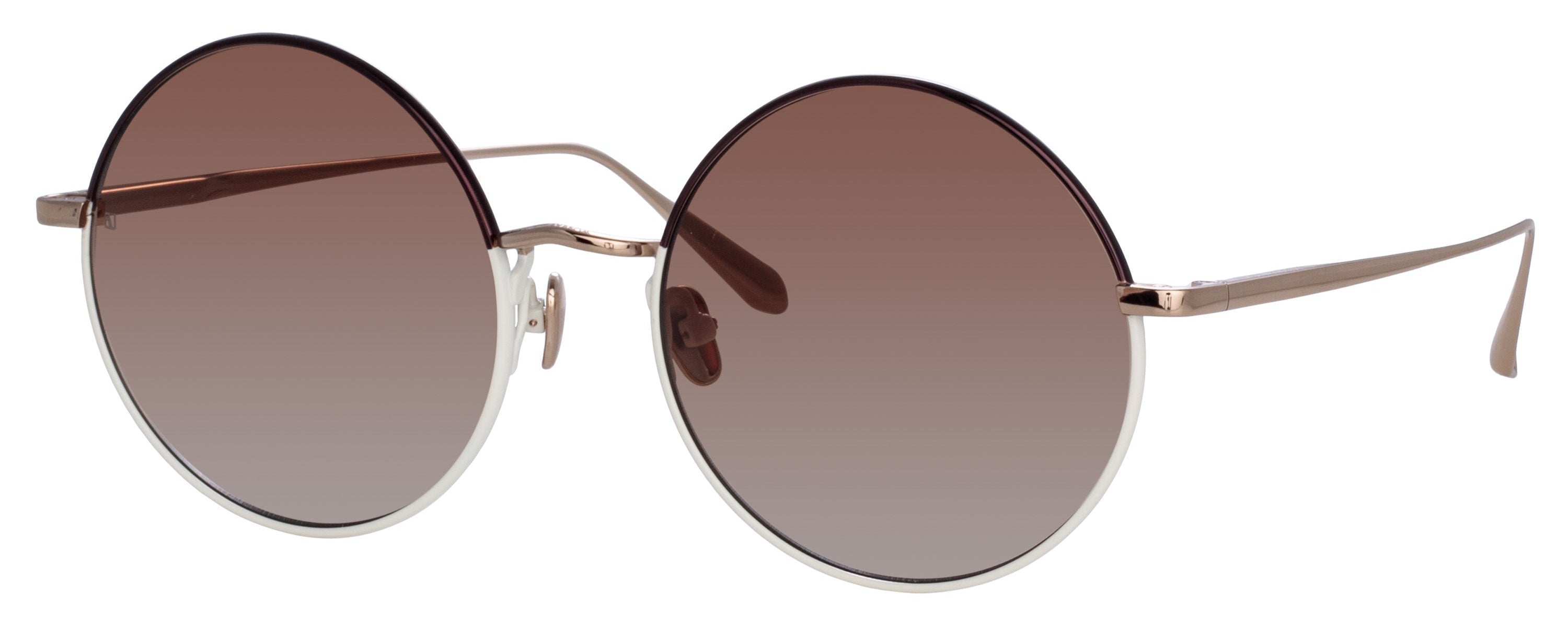 Color_LFL1333C8SUN - Bea Round Sunglasses in Light Gold and Brown