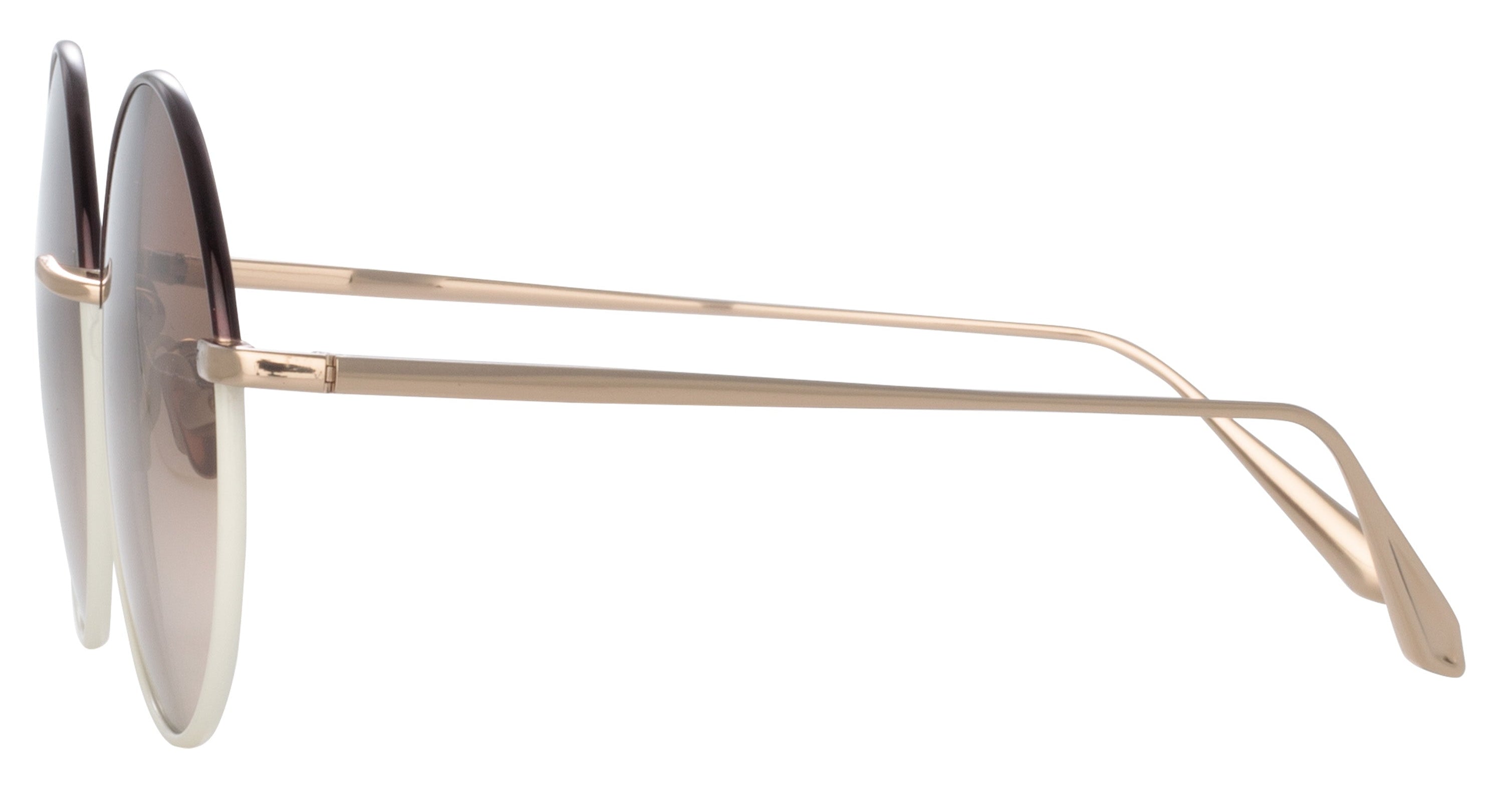 Color_LFL1333C8SUN - Bea Round Sunglasses in Light Gold and Brown