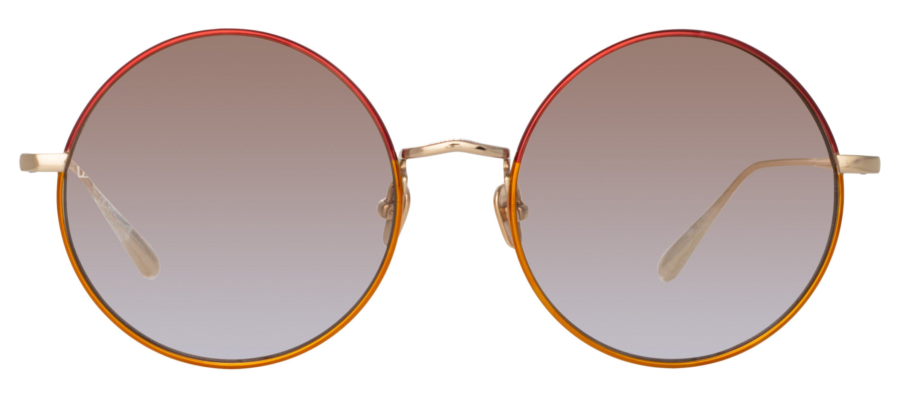Color_LFL1333C9SUN - Bea Round Sunglasses in Light Gold and Red