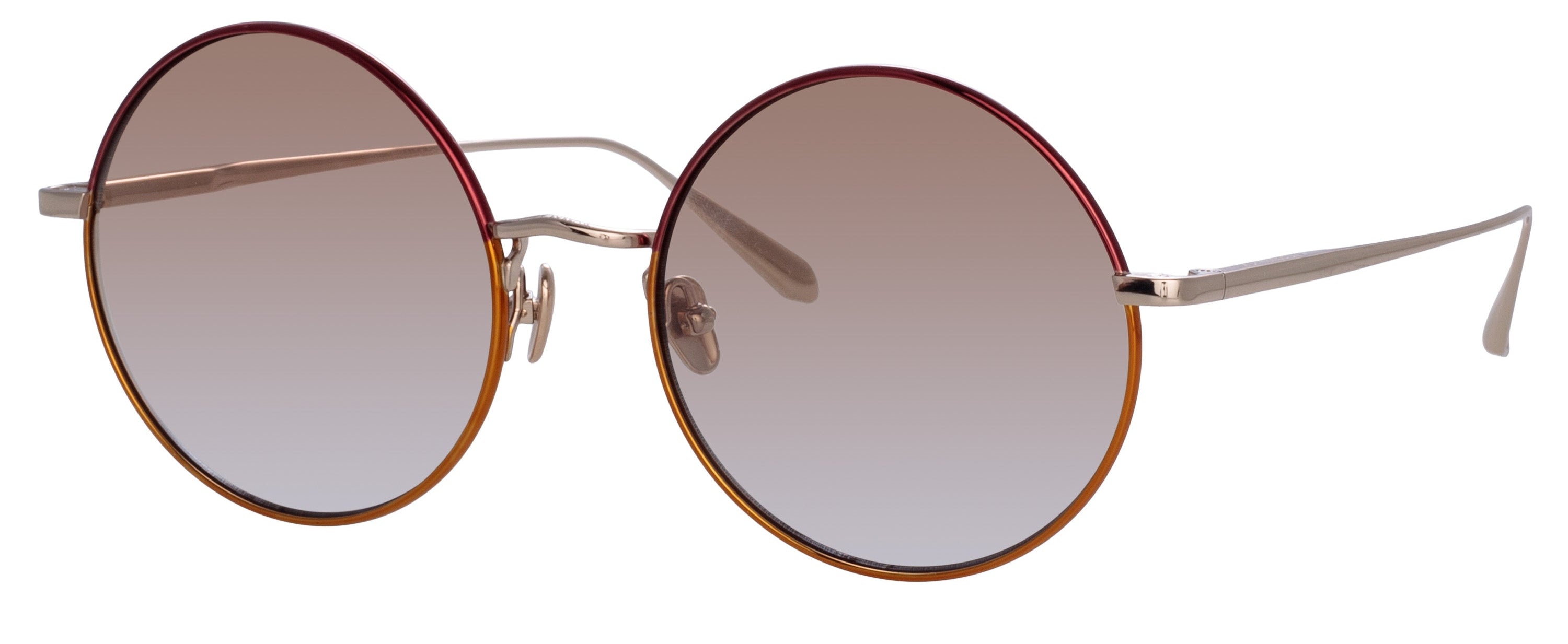 Color_LFL1333C9SUN - Bea Round Sunglasses in Light Gold and Red