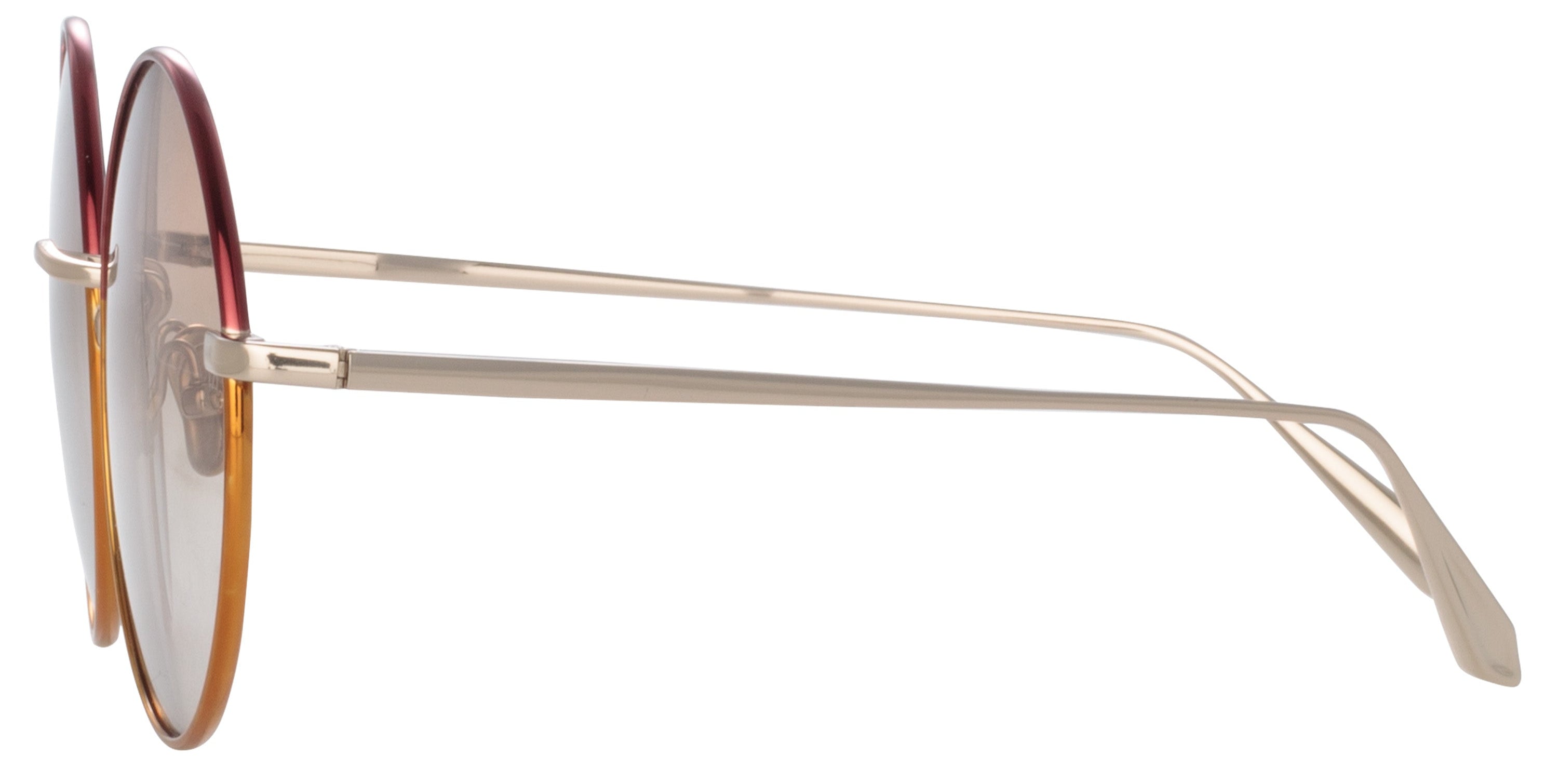 Color_LFL1333C9SUN - Bea Round Sunglasses in Light Gold and Red