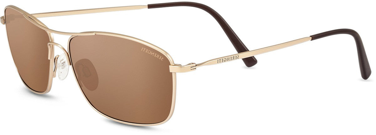 Serengeti Lela Butterfly 8939 Sunglasses - Black/Shiny Mineral Polarized Lenses With Gold Accents, One Size Fits Most