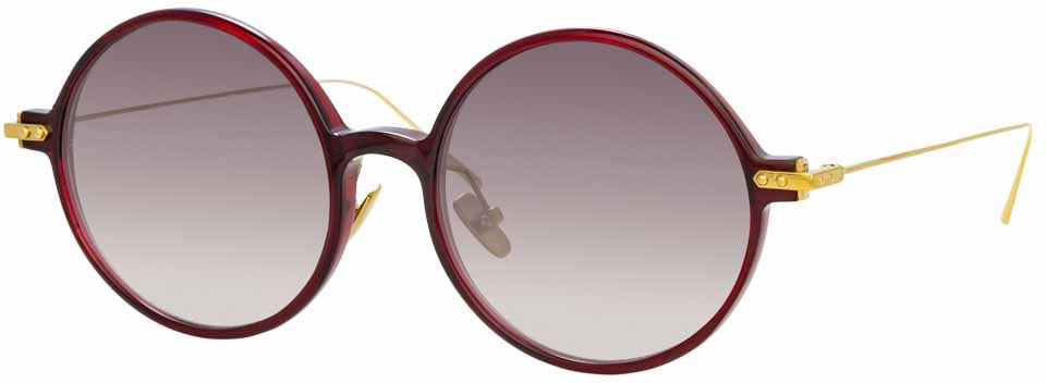 Color_LF09C11SUN - Linda Farrow Linear Savoye C11 Round Sunglasses