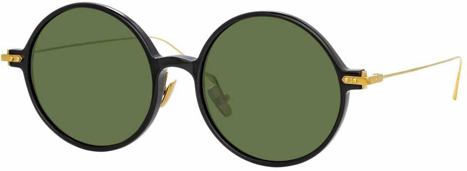 Color_LF09C9SUN - Linda Farrow Linear Savoye C9 Round Sunglasses