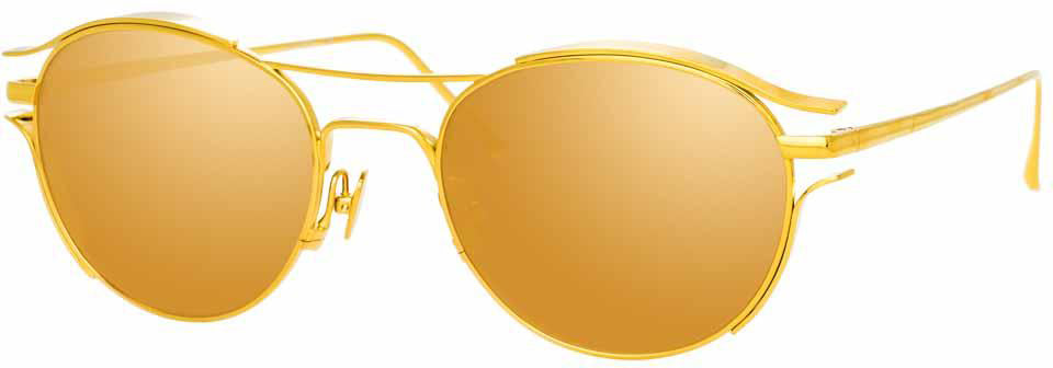 Color_LFL944C1SUN - Linda Farrow Cradle C1 YELLOW GOLD/ GOLD Oval Sunglasses