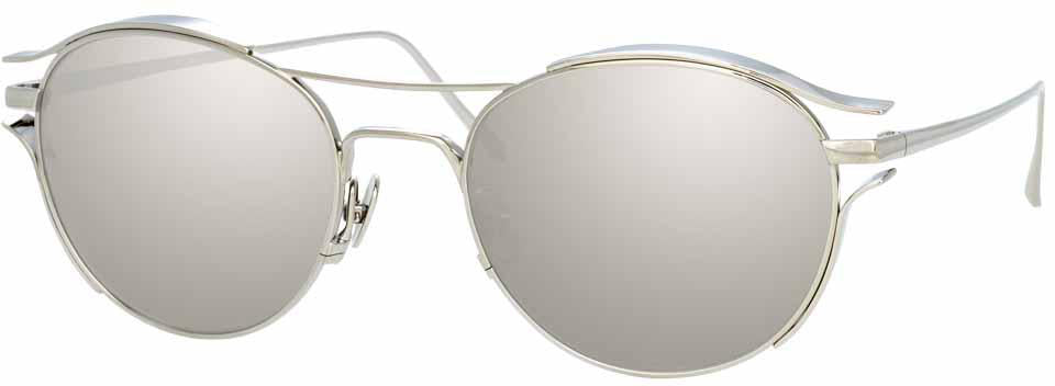 Color_LFL944C2SUN - Linda Farrow Cradle C2 WHITE GOLD/ PLATINUM Oval Sunglasses