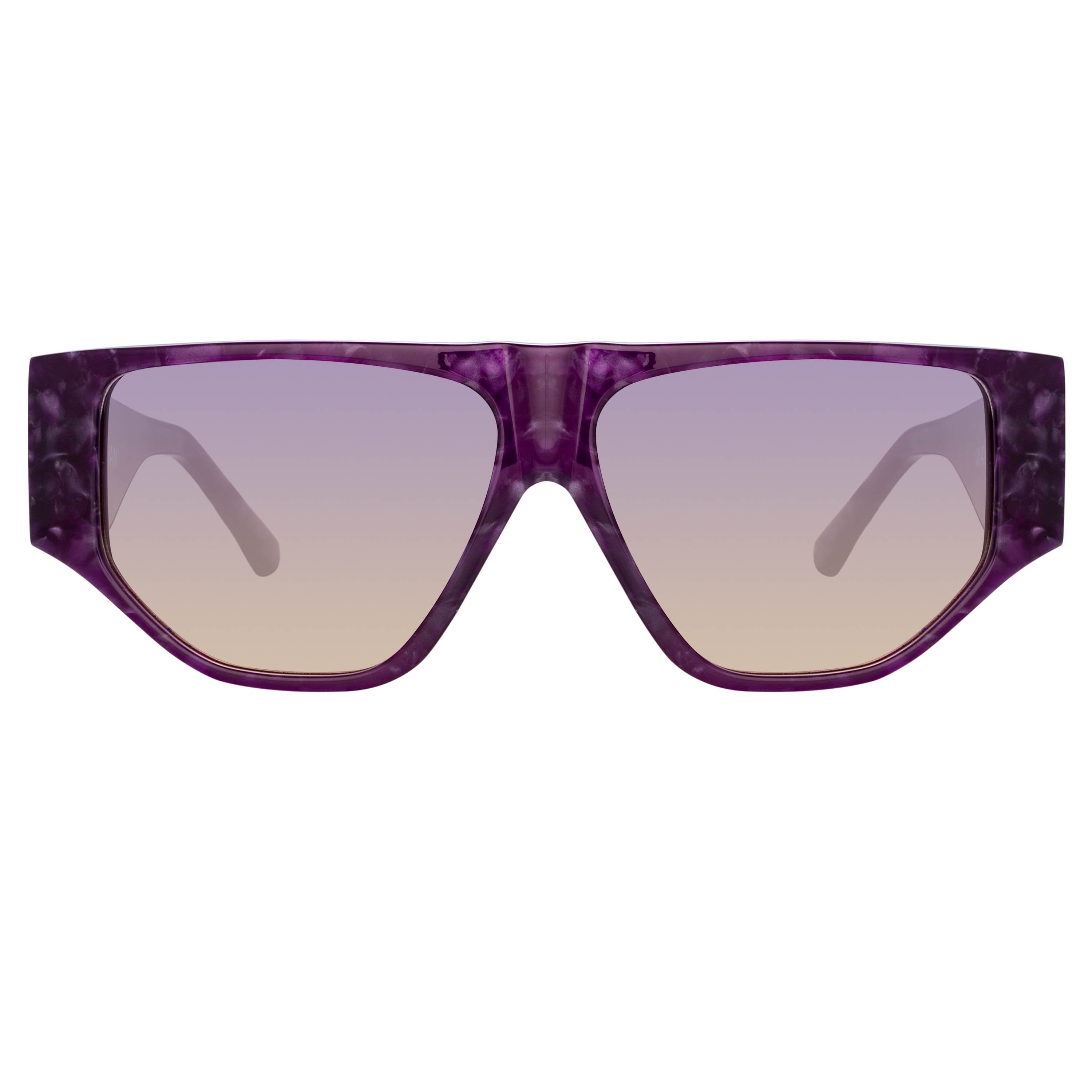 Color_ATTICO11C3SUN - The Attico Ivan Angular Sunglasses in Purple Pearl