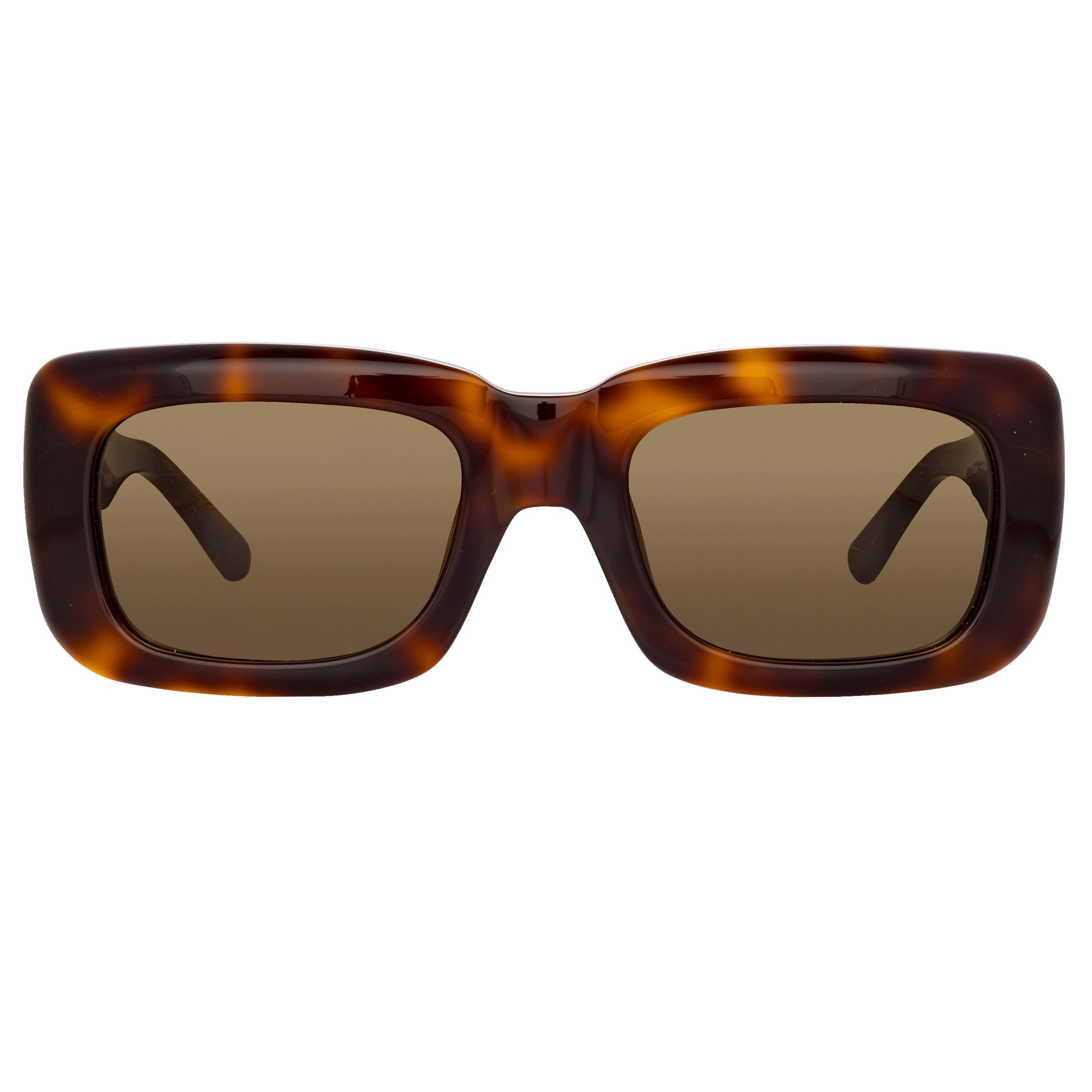 Color_ATTICO3C10SUN - The Attico Marfa Rectangular Sunglasses in Tortoiseshell and Brown