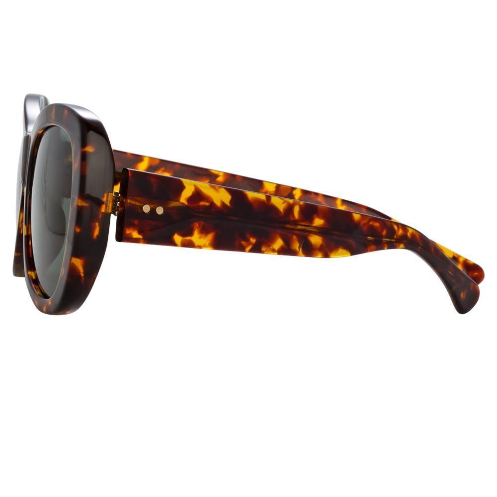 Color_DVN195C8SUN - Dries Van Noten 195 Round Sunglasses in Tortoiseshell