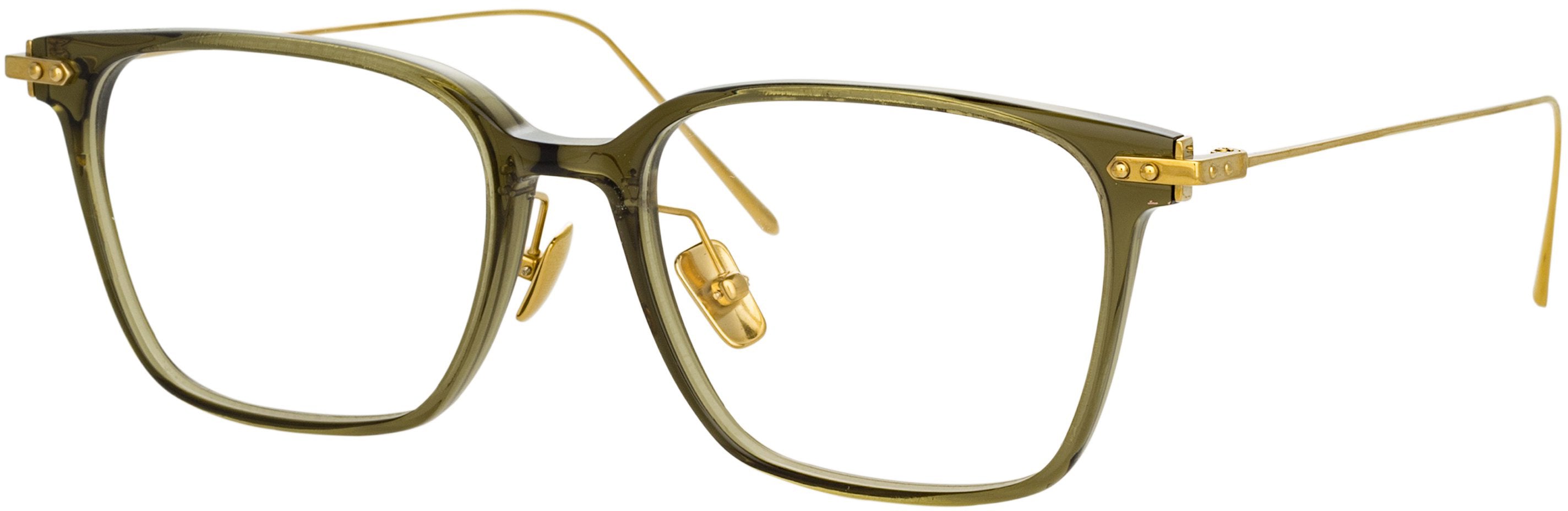 Color_LF37C3OPT - Gehry Rectangular Optical Frame in Light Gold and Green
