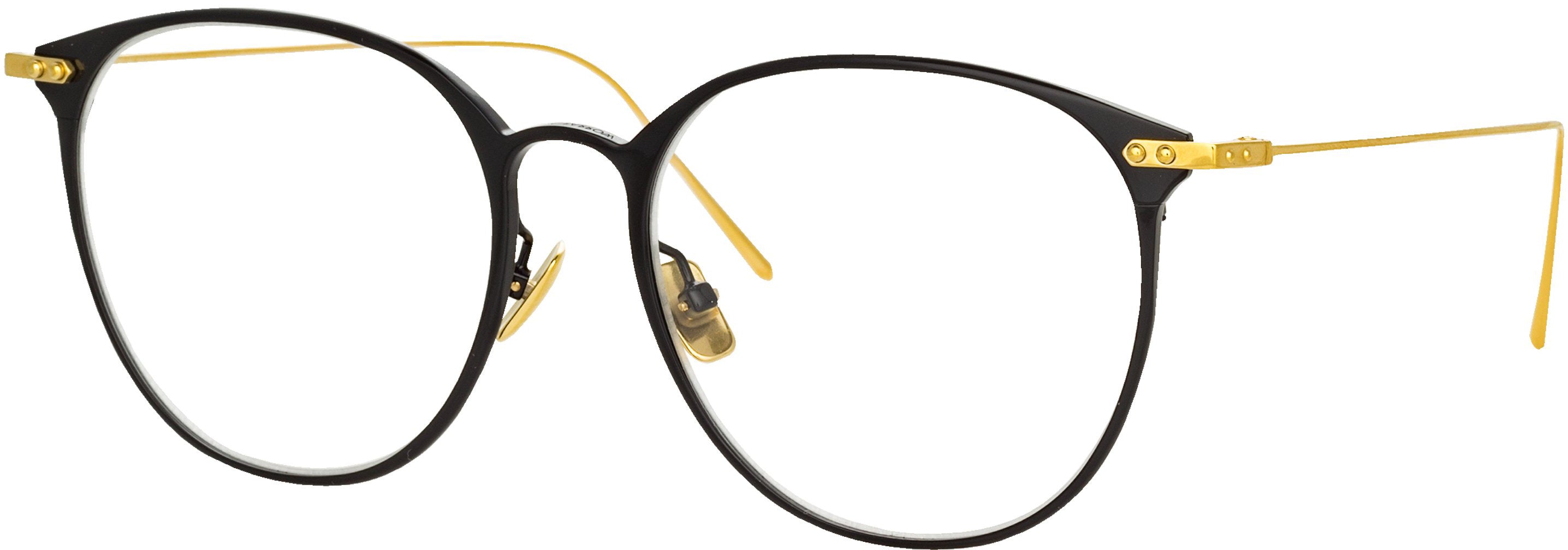 Color_LF45C1OPT - Sophia Oval Optical frame in Black and Yellow Gold