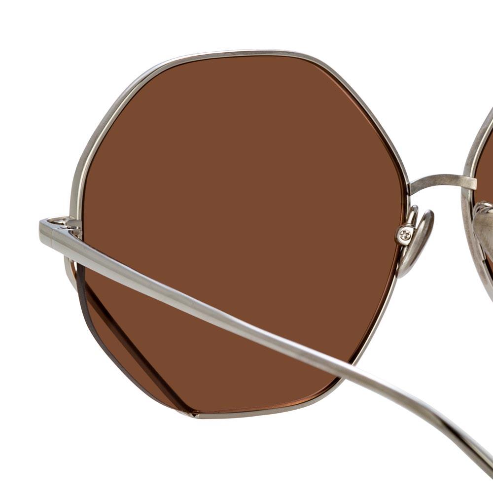 Color_LFL1010C5SUN - Fawcet Hexagon Sunglasses in White Gold and Silver