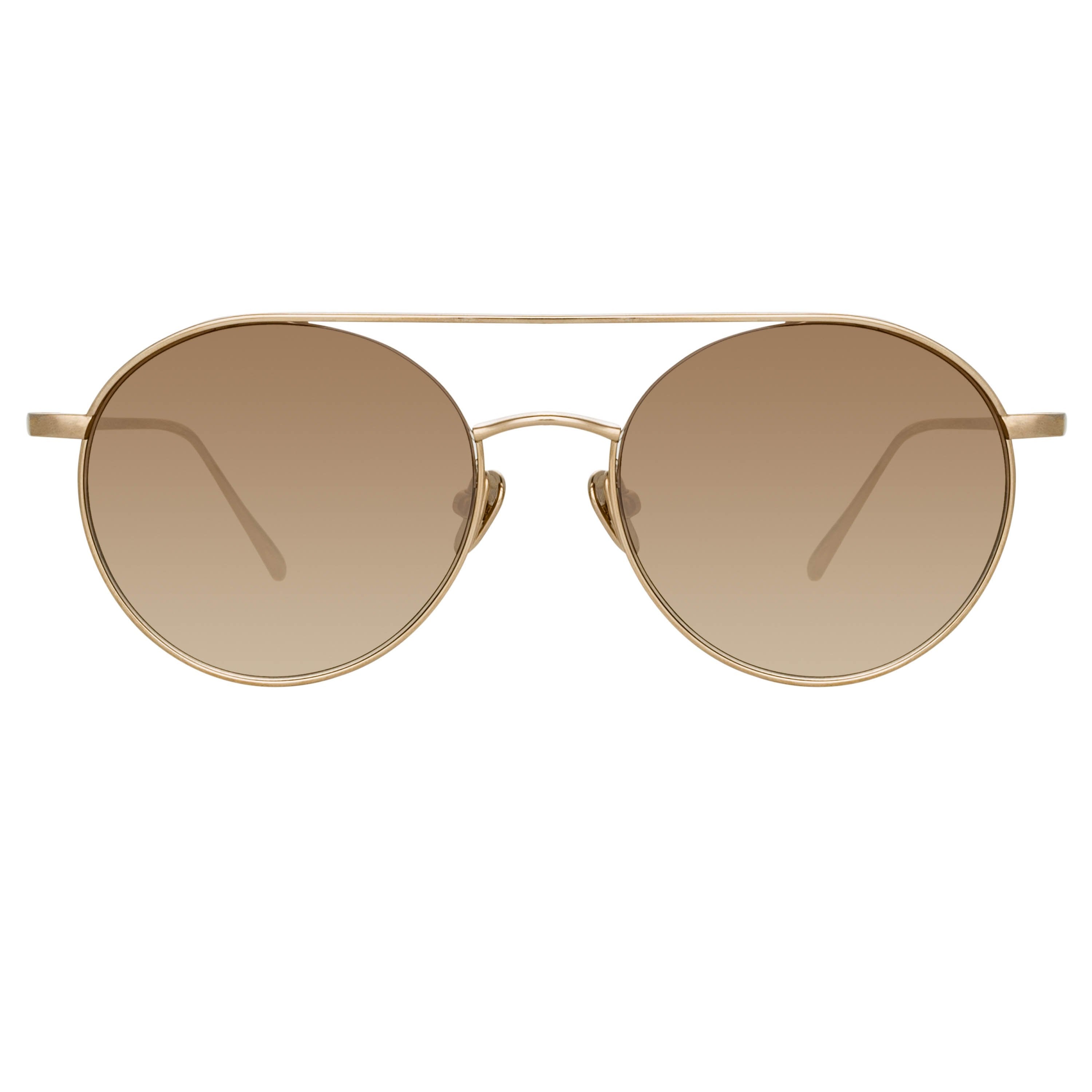 Color_LFL1031C4SUN - Dustin Round Sunglasses in Light Gold and Mocha