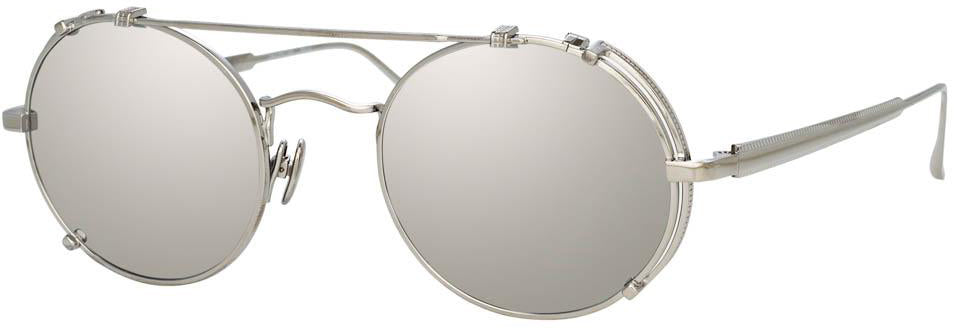 Color_LFL1038C5SUN - Jimi Oval Sunglasses in White Gold and Silver