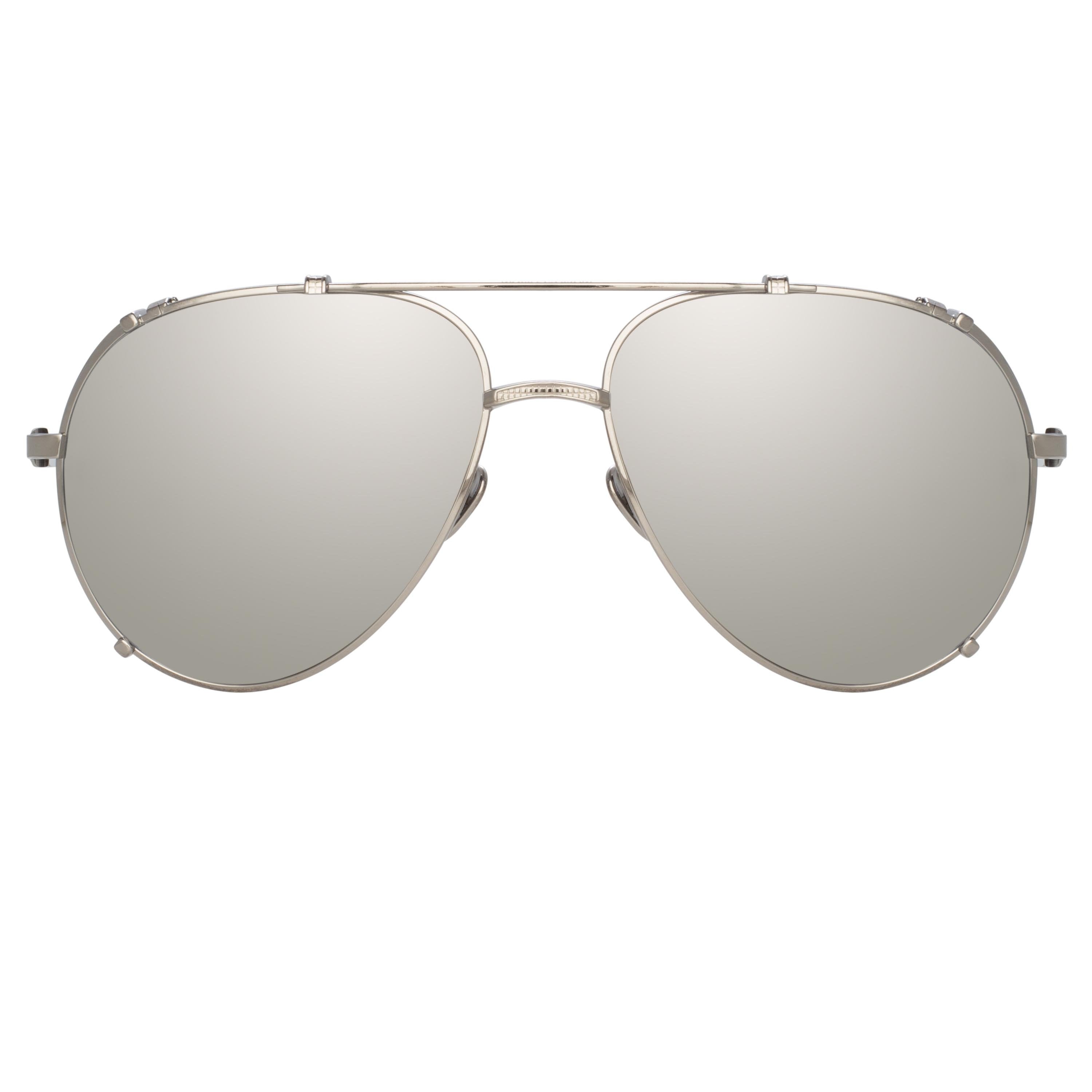 Color_LFL1039C5SUN - Newman Aviator Sunglasses in White Gold and Silver