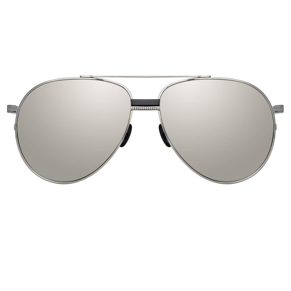 Color_LFL1041C2SUN - Brooks Aviator Sunglasses in White Gold and Silver