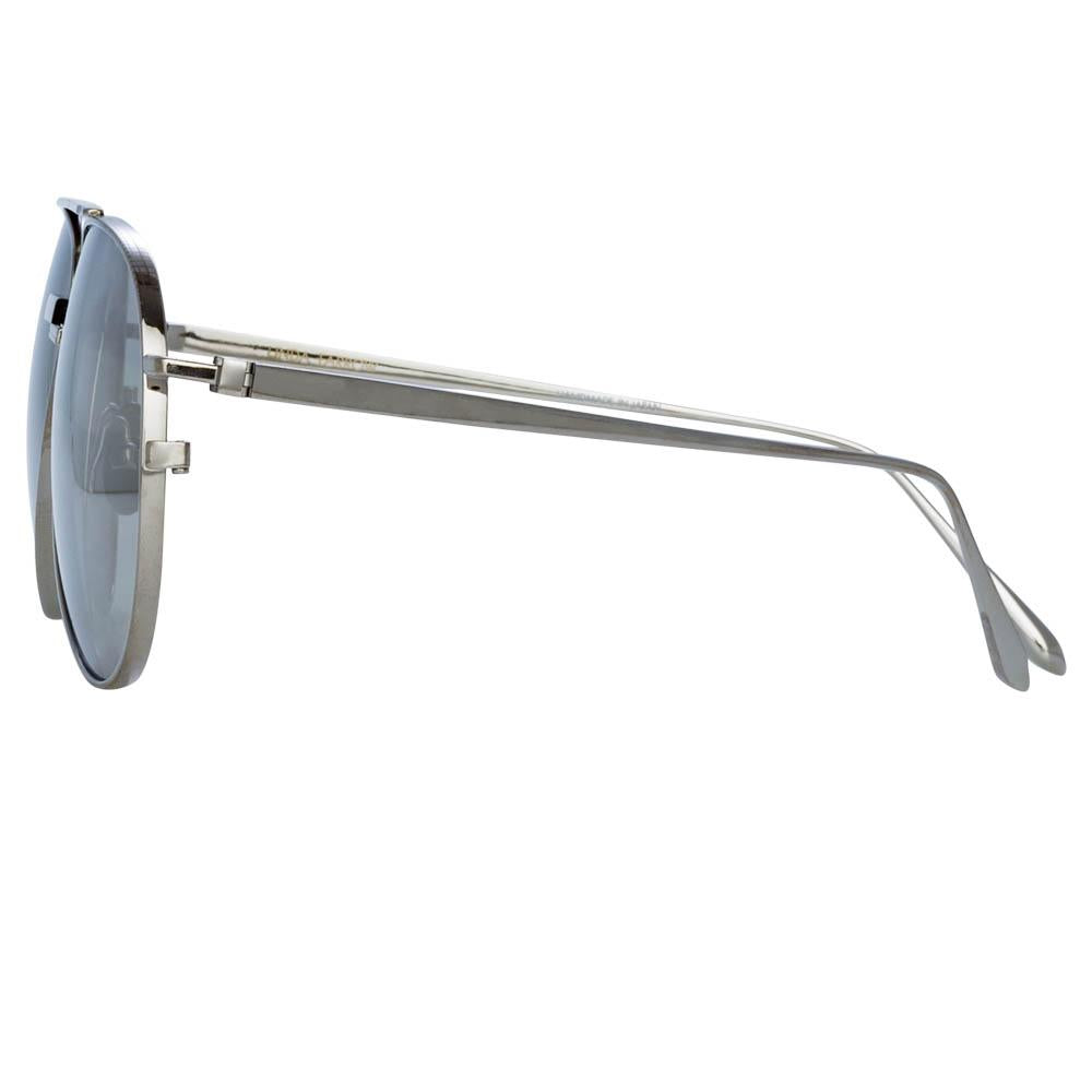 Color_LFL1041C2SUN - Brooks Aviator Sunglasses in White Gold and Silver