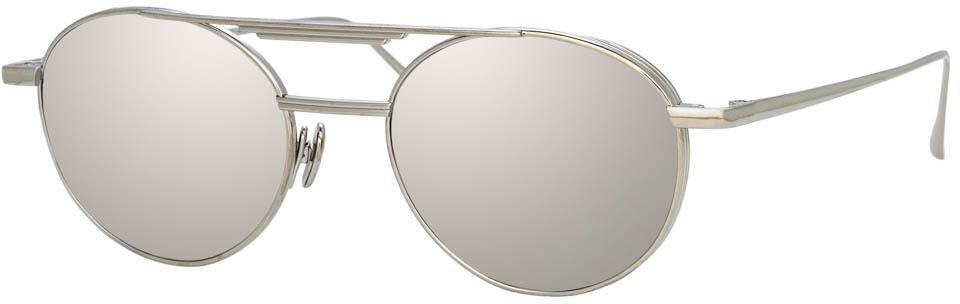 Color_LFL1046C3SUN - Lou Oval Sunglasses in White Gold