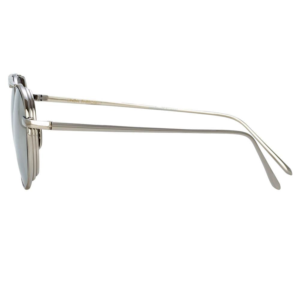 Color_LFL1046C3SUN - Lou Oval Sunglasses in White Gold