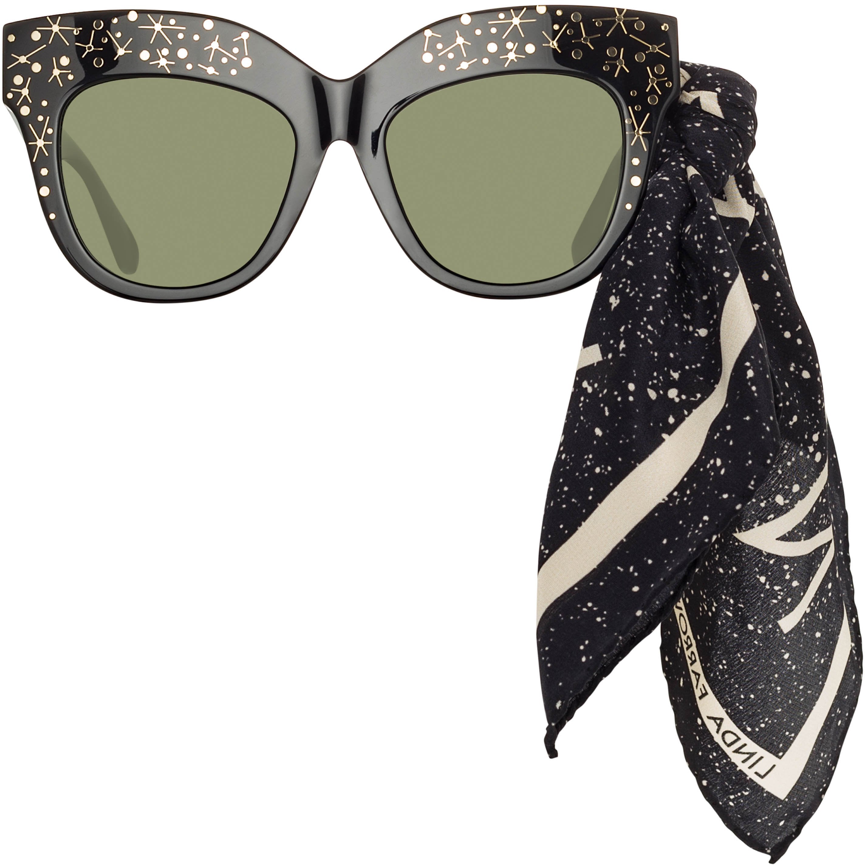 Color_LFL1049C10SUN - Dunaway Oversized Sunglasses in Sparkled Black
