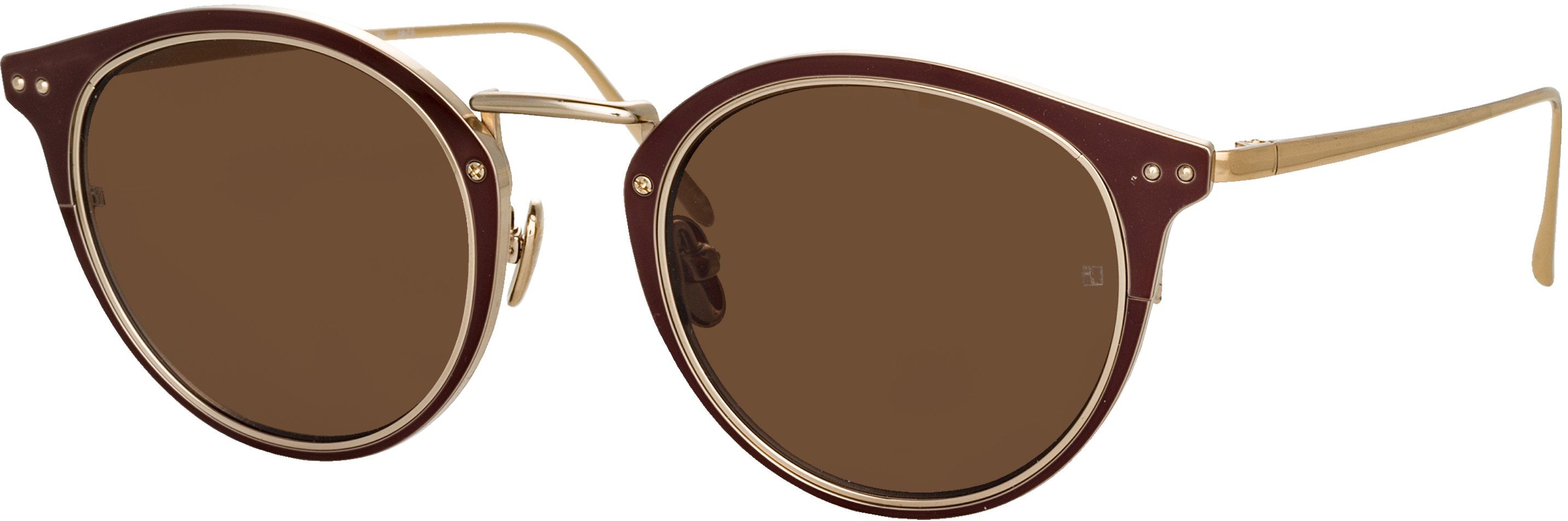 Color_LFL1051C3SUN - Cooper Oval Sunglasses in Light Gold and Brown