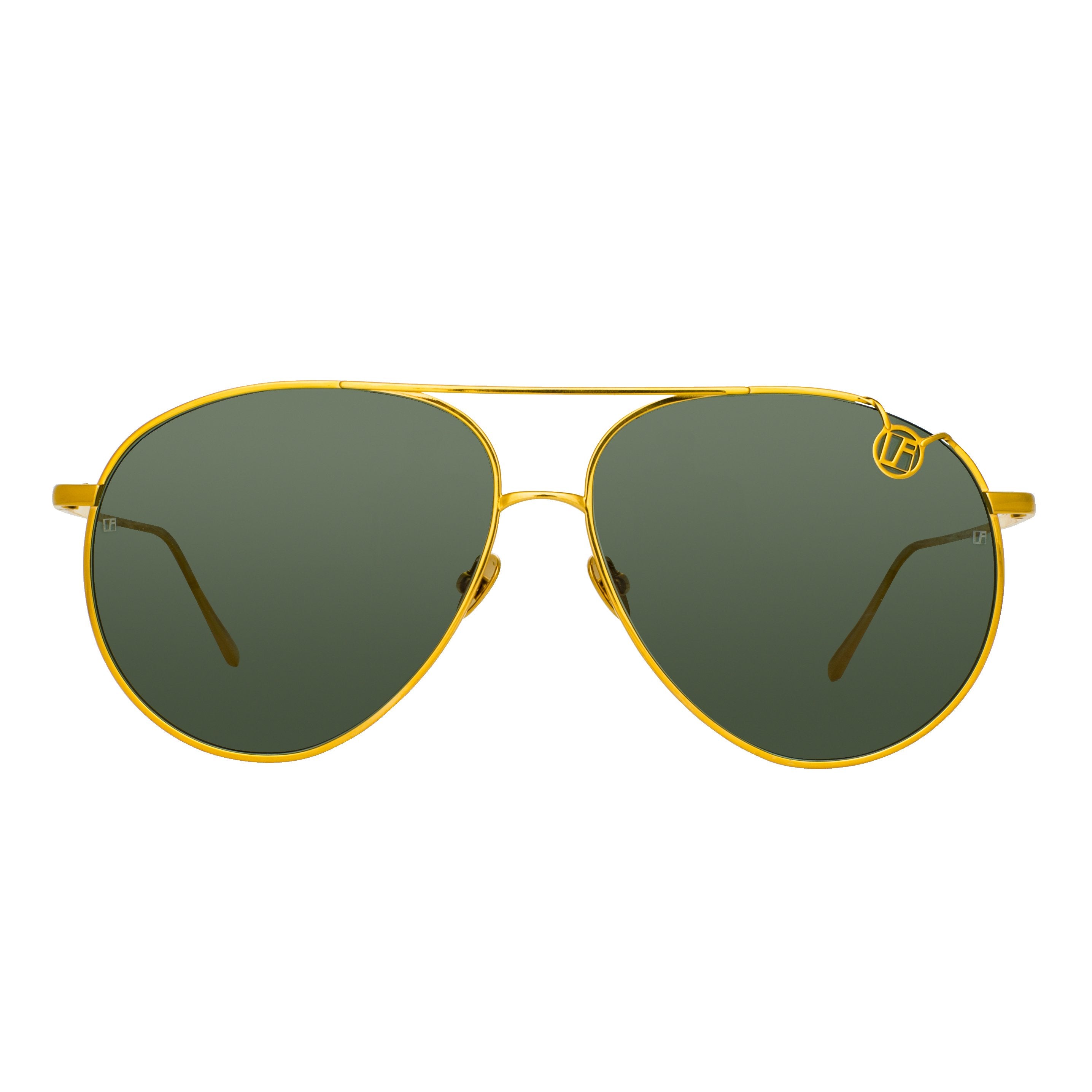 Color_LFL1055C1SUN - Joni Aviator Sunglasses in Yellow Gold and Green