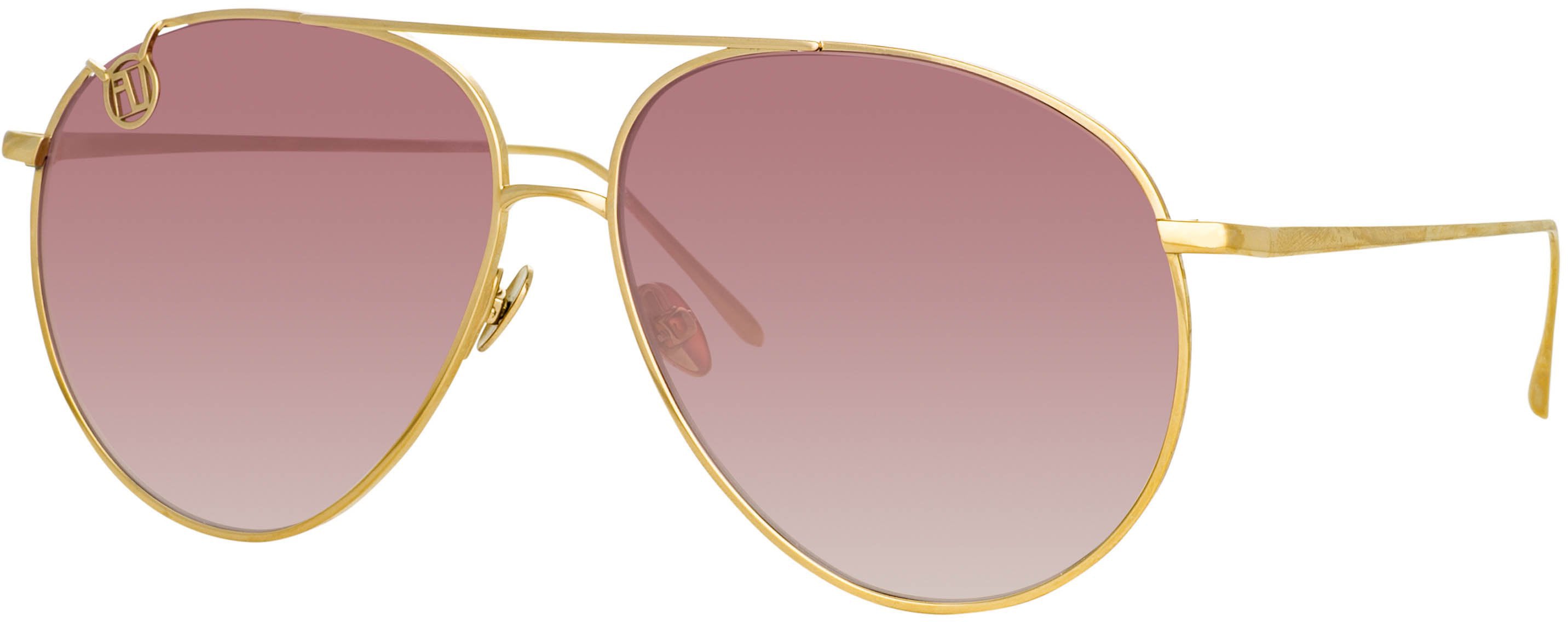 Color_LFL1055C2SUN - Joni Aviator Sunglasses in Light Gold and Burgundy