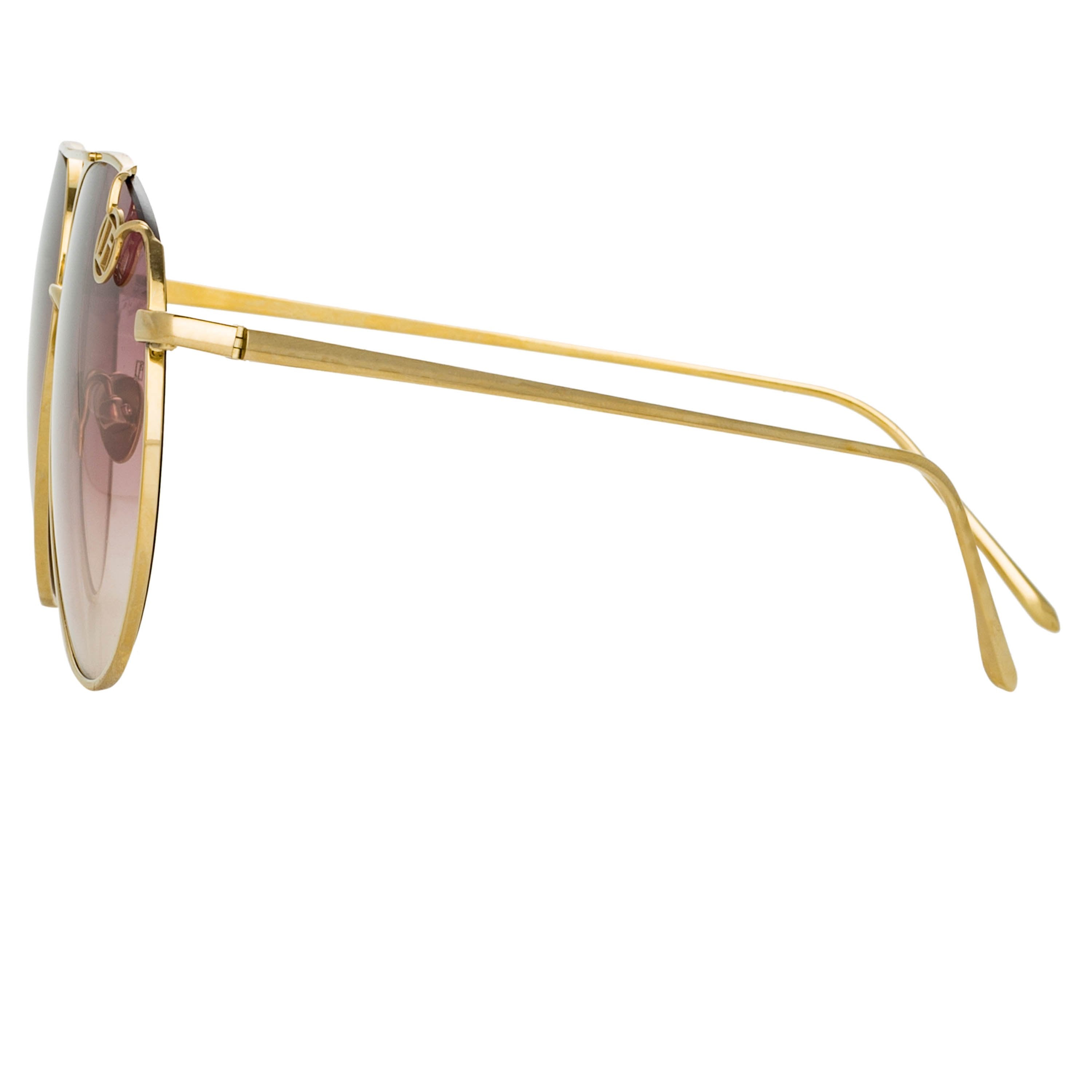 Color_LFL1055C2SUN - Joni Aviator Sunglasses in Light Gold and Burgundy