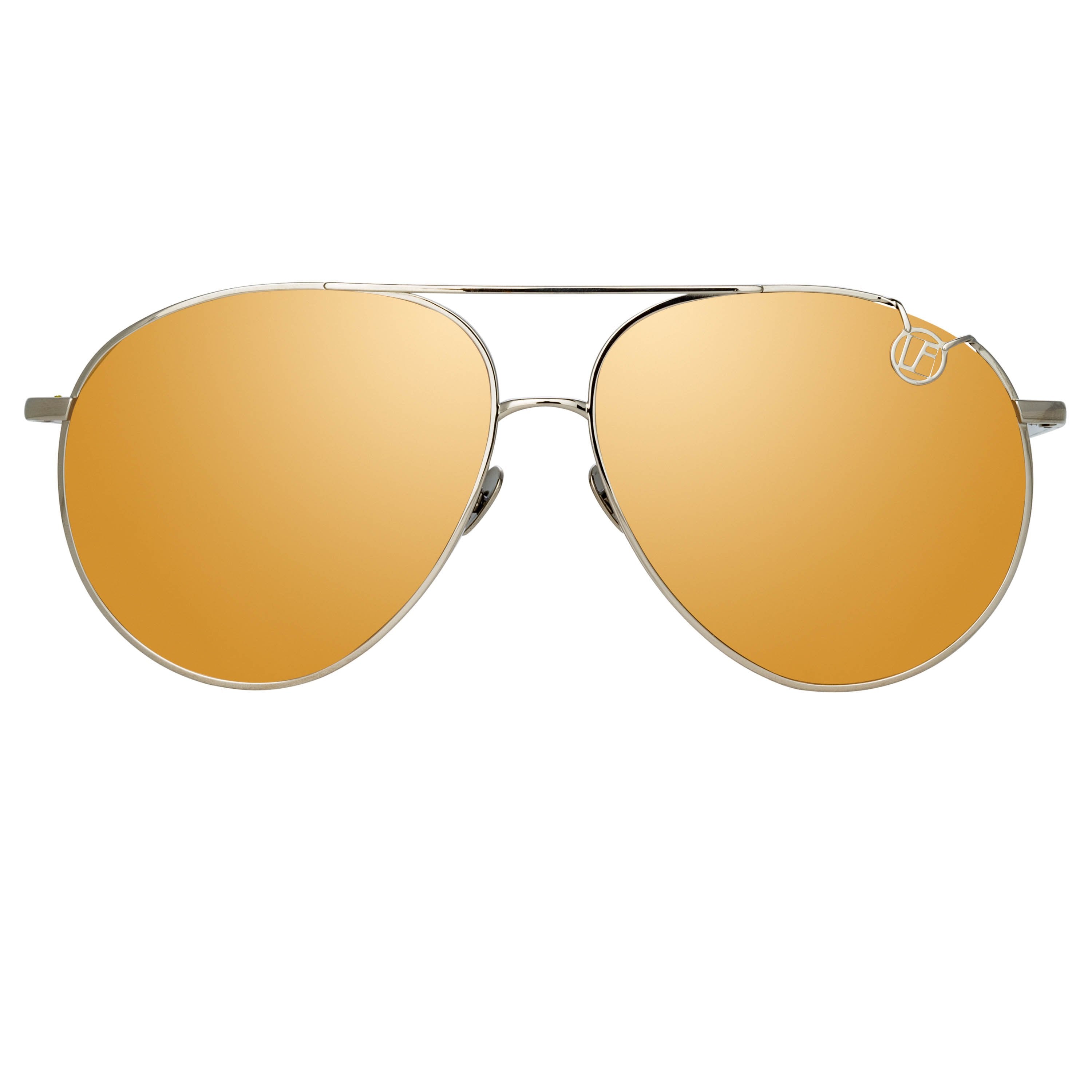 Color_LFL1055C3SUN - Joni Aviator Sunglasses in White Gold and Rose Gold Lenses