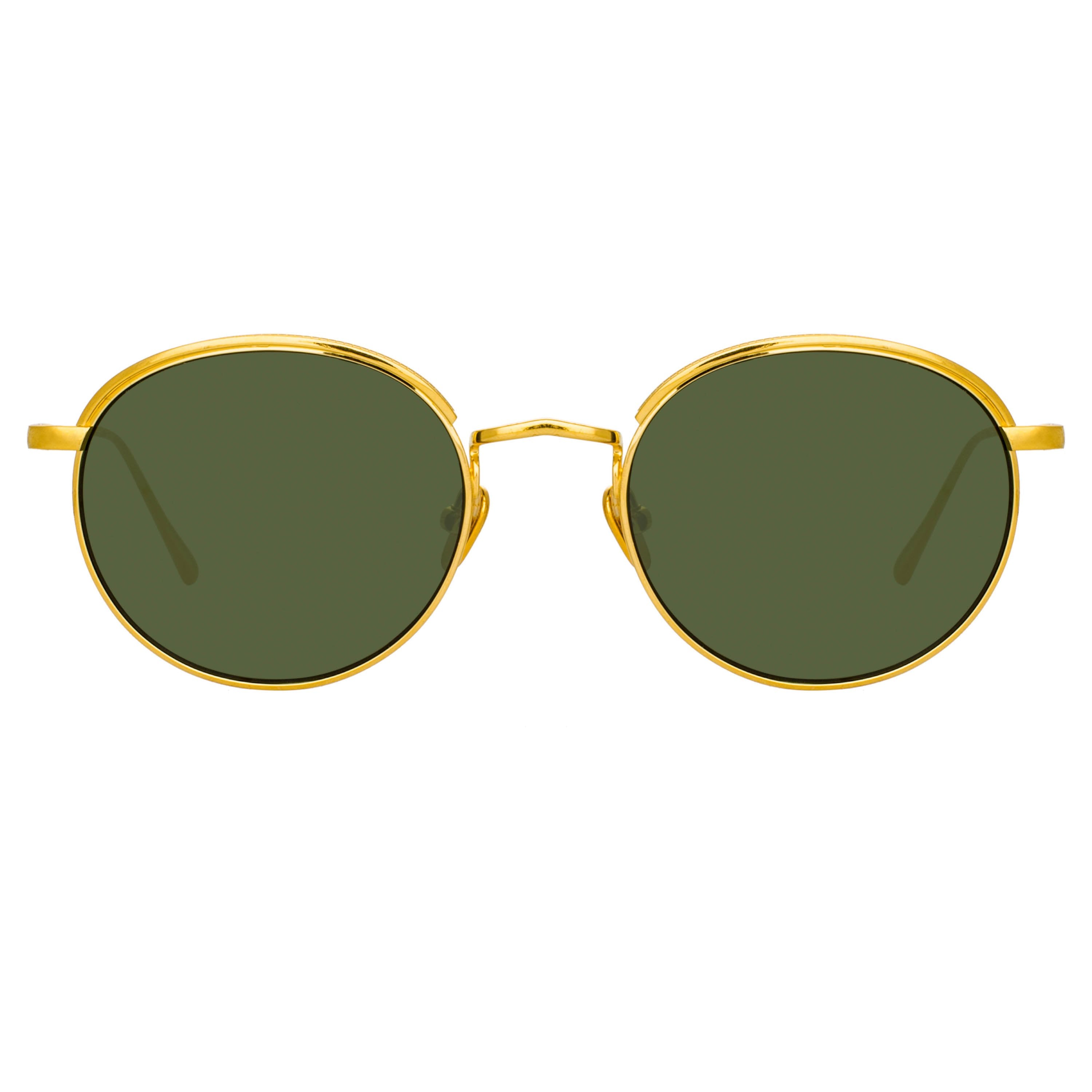 Color_LFL1076C1SUN - Marlon Oval Sunglasses in Yellow Gold and Green
