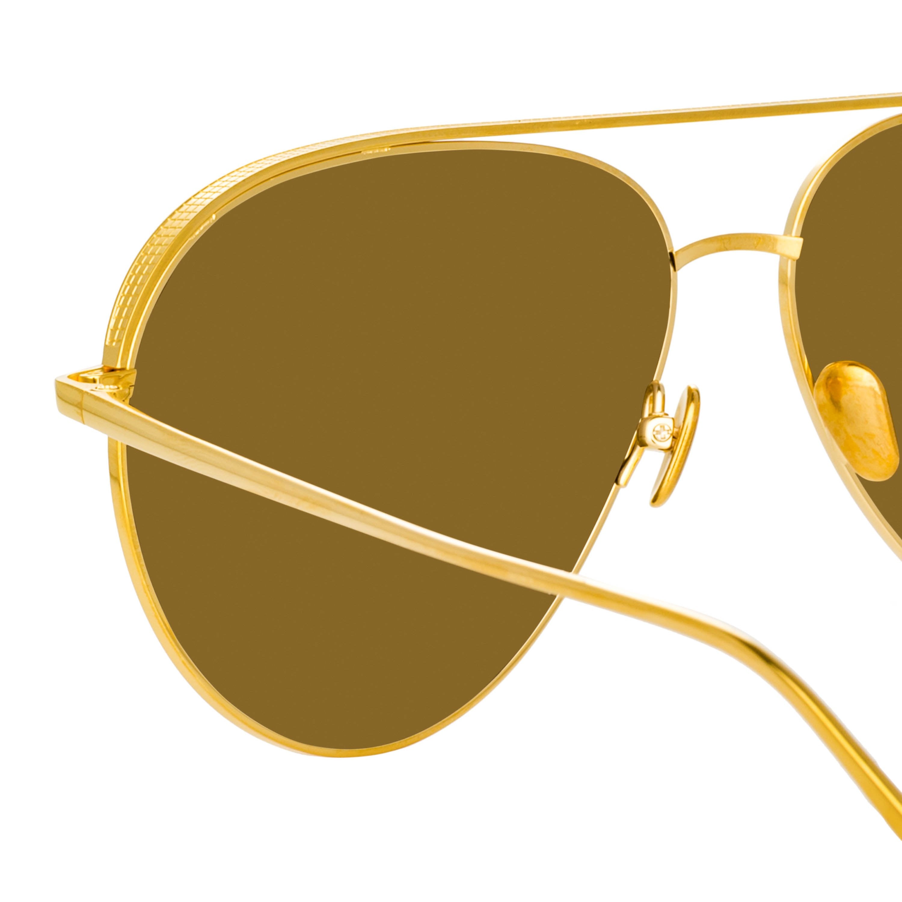 Color_LFL1078C2SUN - Roberts Aviator Sunglasses in Yellow Gold and Gold Lenses
