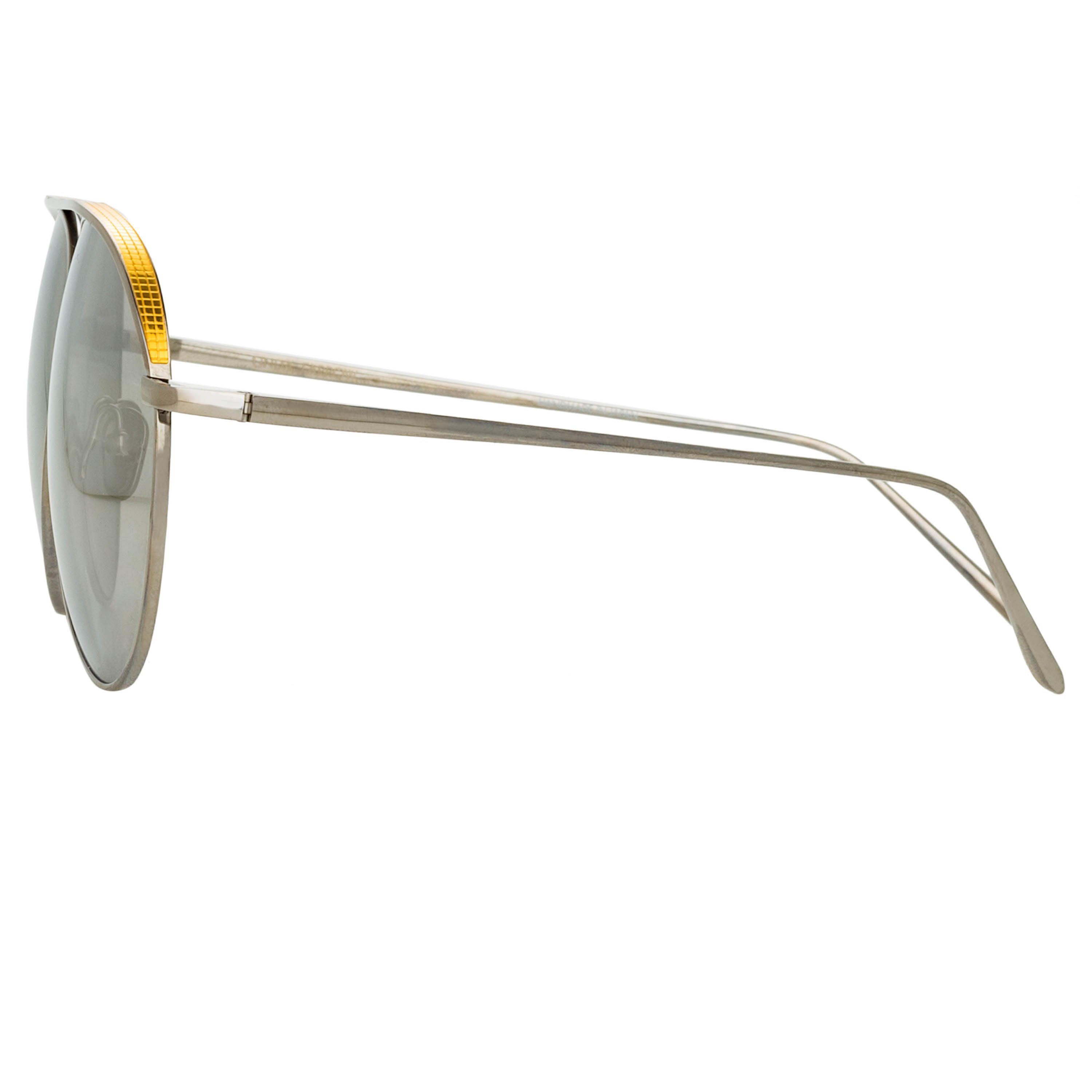 Color_LFL1078C4SUN - Roberts Aviator Sunglasses in White Gold and Platinum