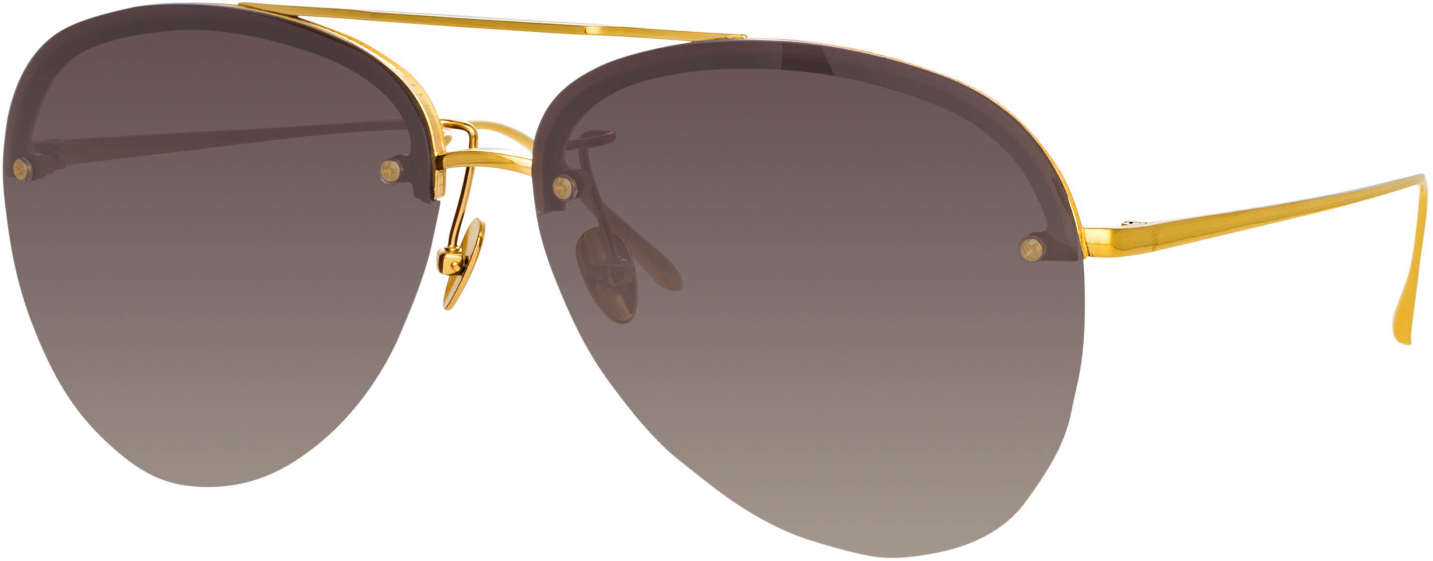 Dee Aviator Sunglasses in Yellow Gold and Green by LINDA FARROW