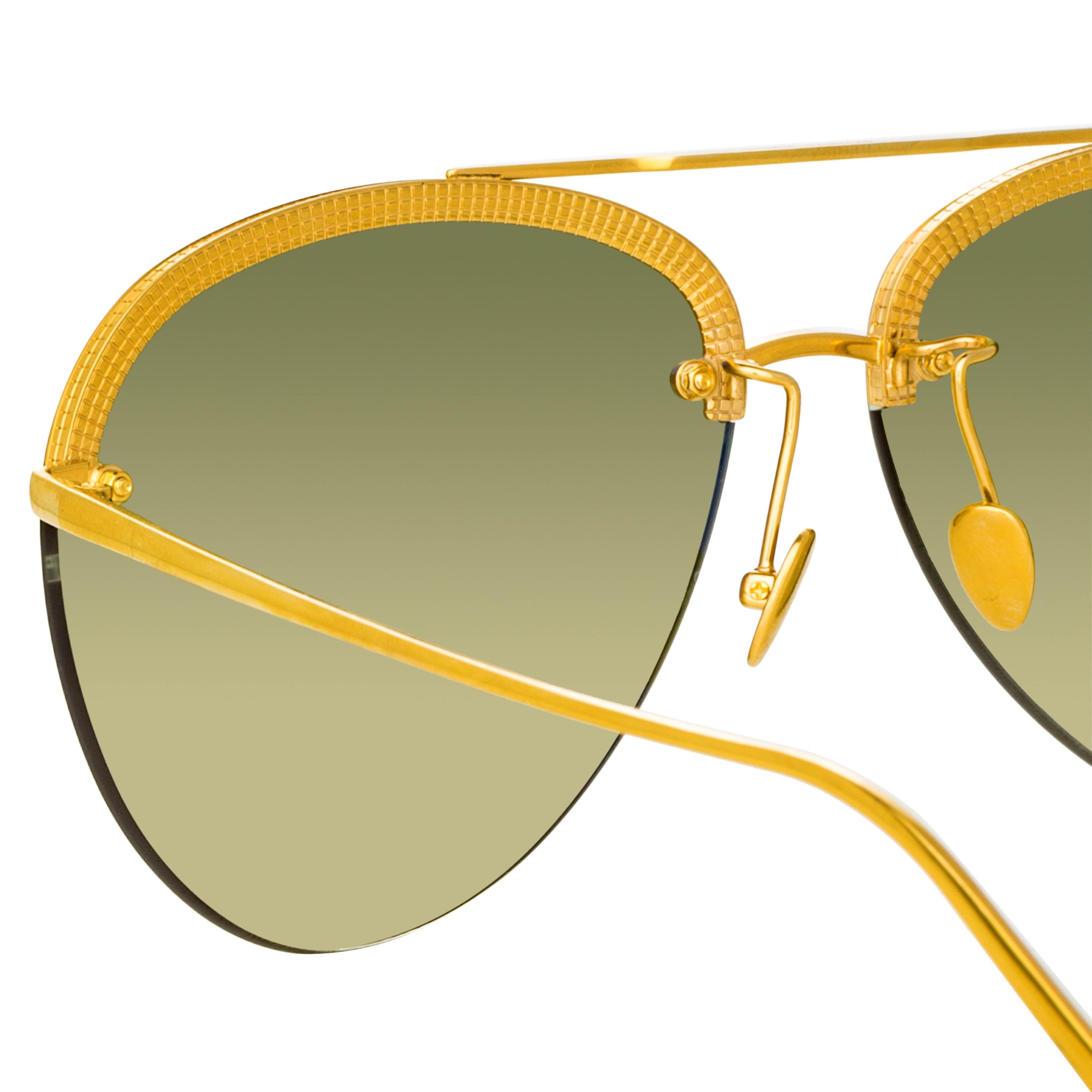 Color_LFL1096C2SUN - Dee Aviator Sunglasses in Yellow Gold and Green