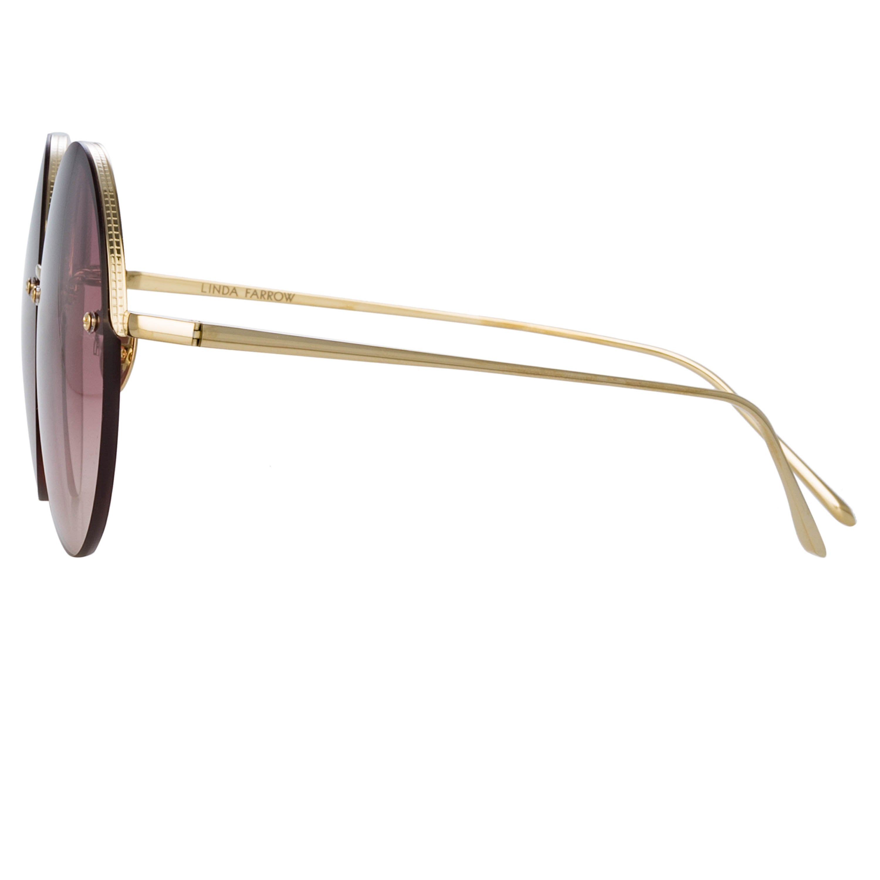 Color_LFL1097C5SUN - Adrienne Round Sunglasses in Light Gold and Burgundy