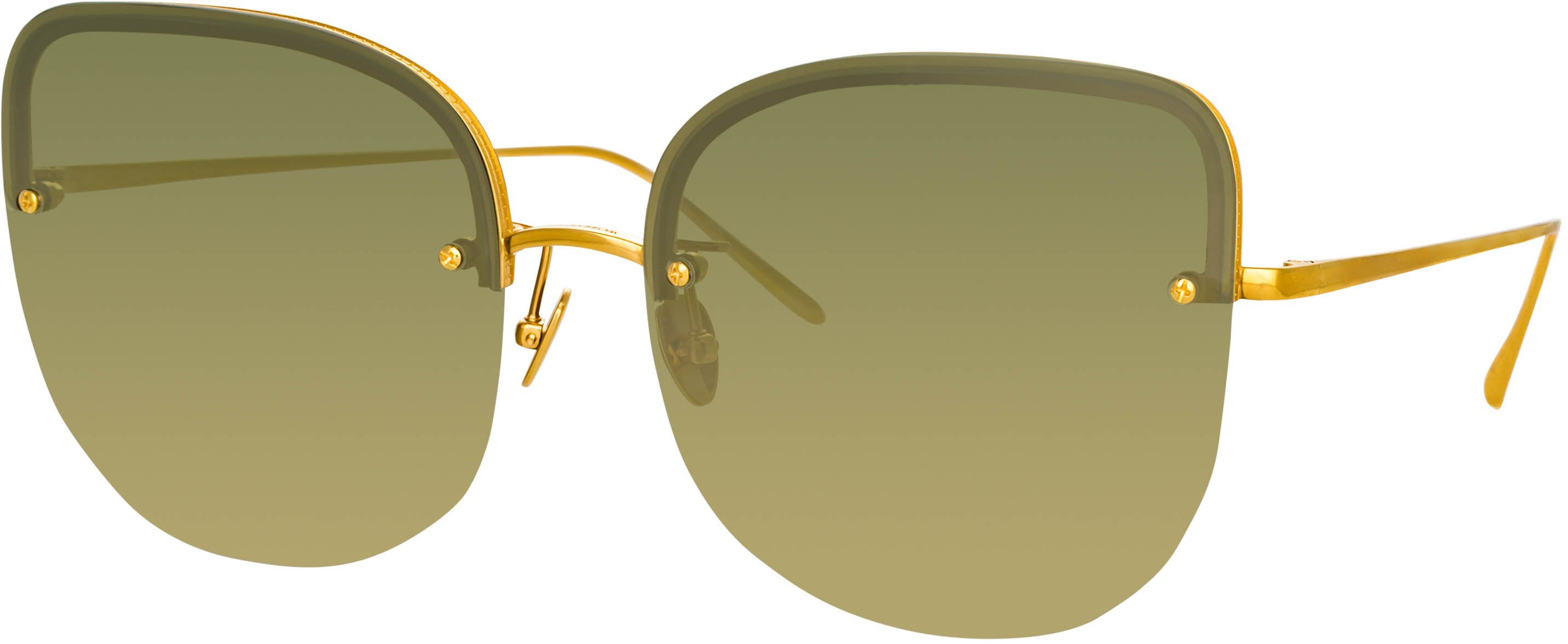 Color_LFL1099C2SUN - Loni Cat Eye Sunglasses in Yellow Gold and Green